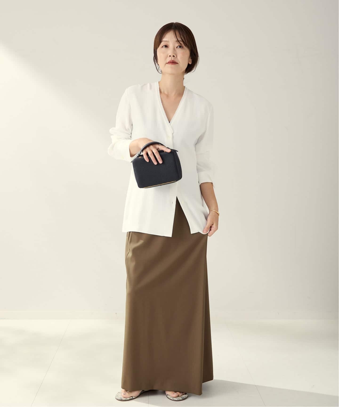 R’IAM PLAGE プラージュ シルクネップスカート ロング丈 マキシ丈 麻 R'IAM WOOSTED スカート（ロング・マキシ丈スカート）｜Plage