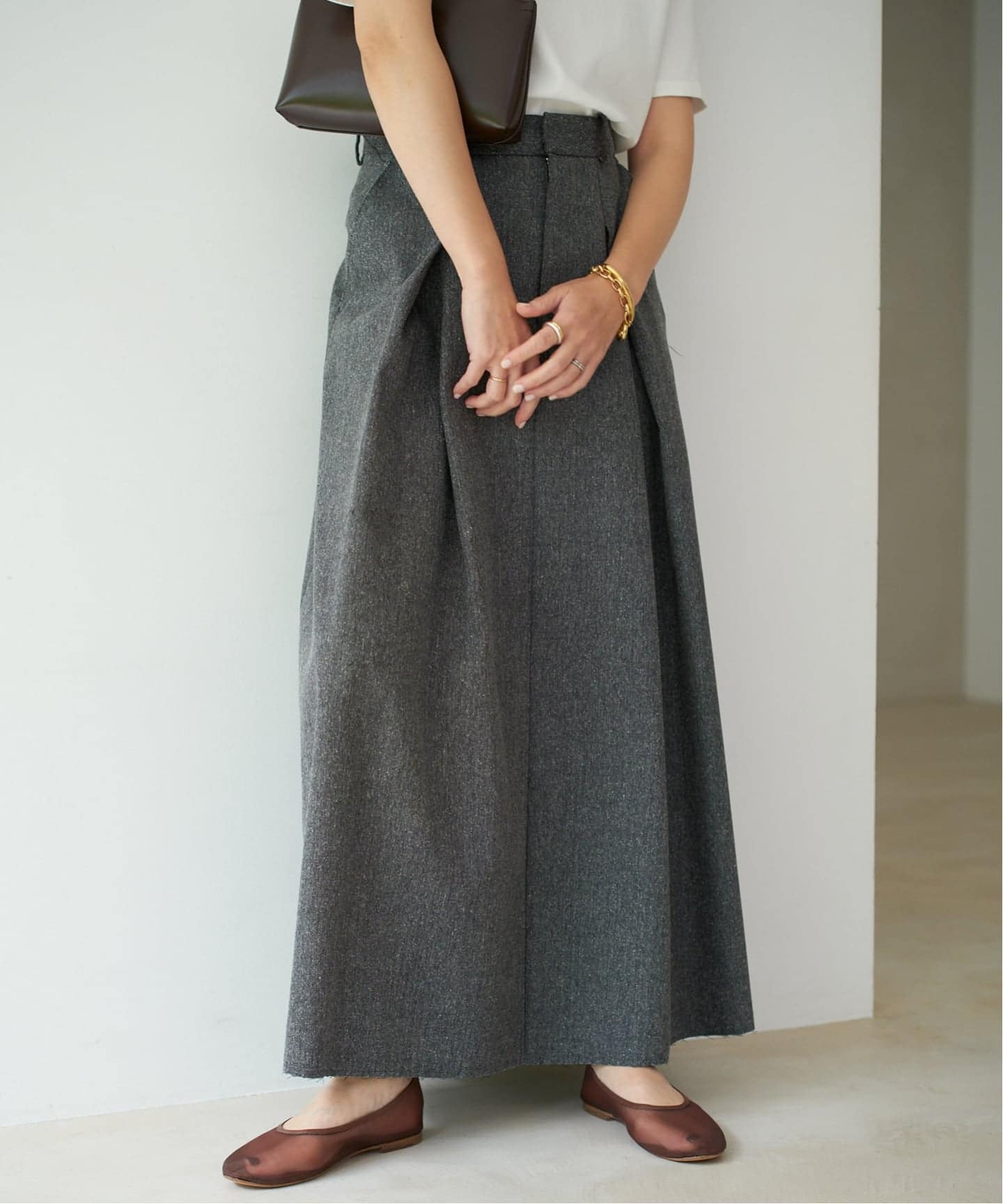 追加》R'IAM TWEEDボンディング スカート 2（ロング・マキシ丈スカート