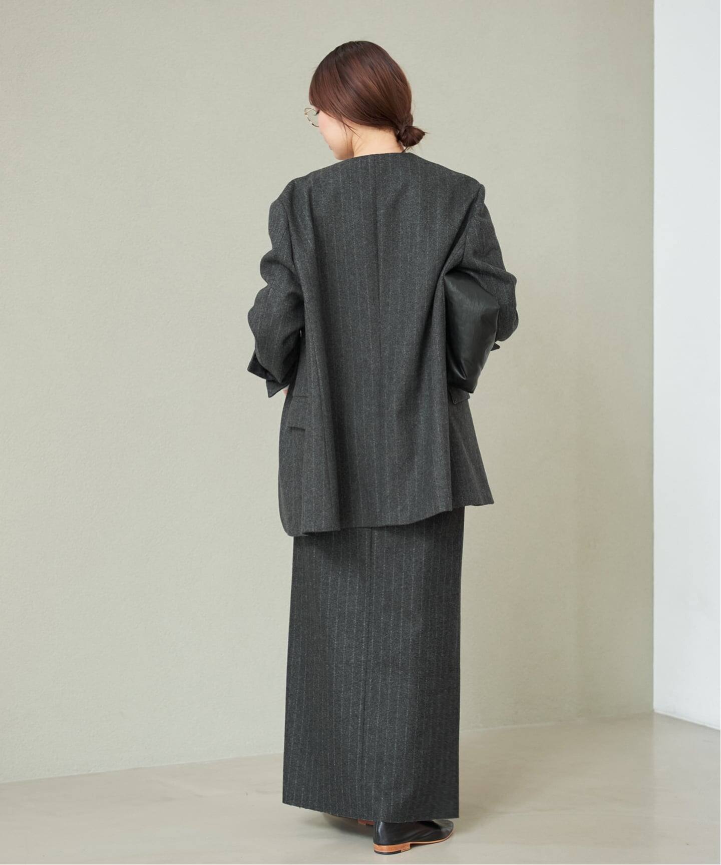 R'IAM メルトンストライプ スカート（ロング・マキシ丈スカート