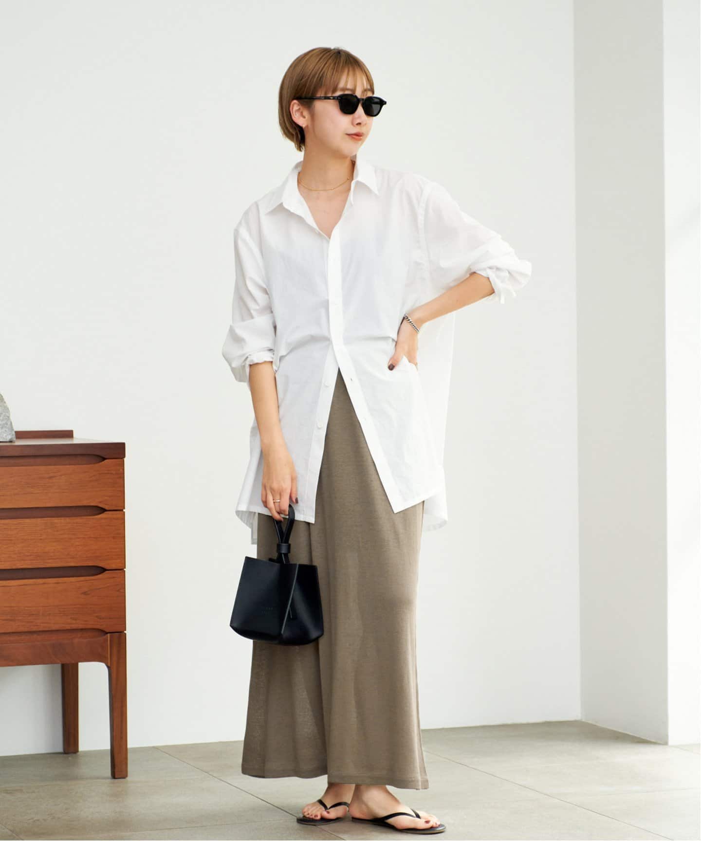 新品　プラージュ　リネンシルク　マキシスカート　ベージュ プラージュ Plage silk/linen long スカート （カーキ