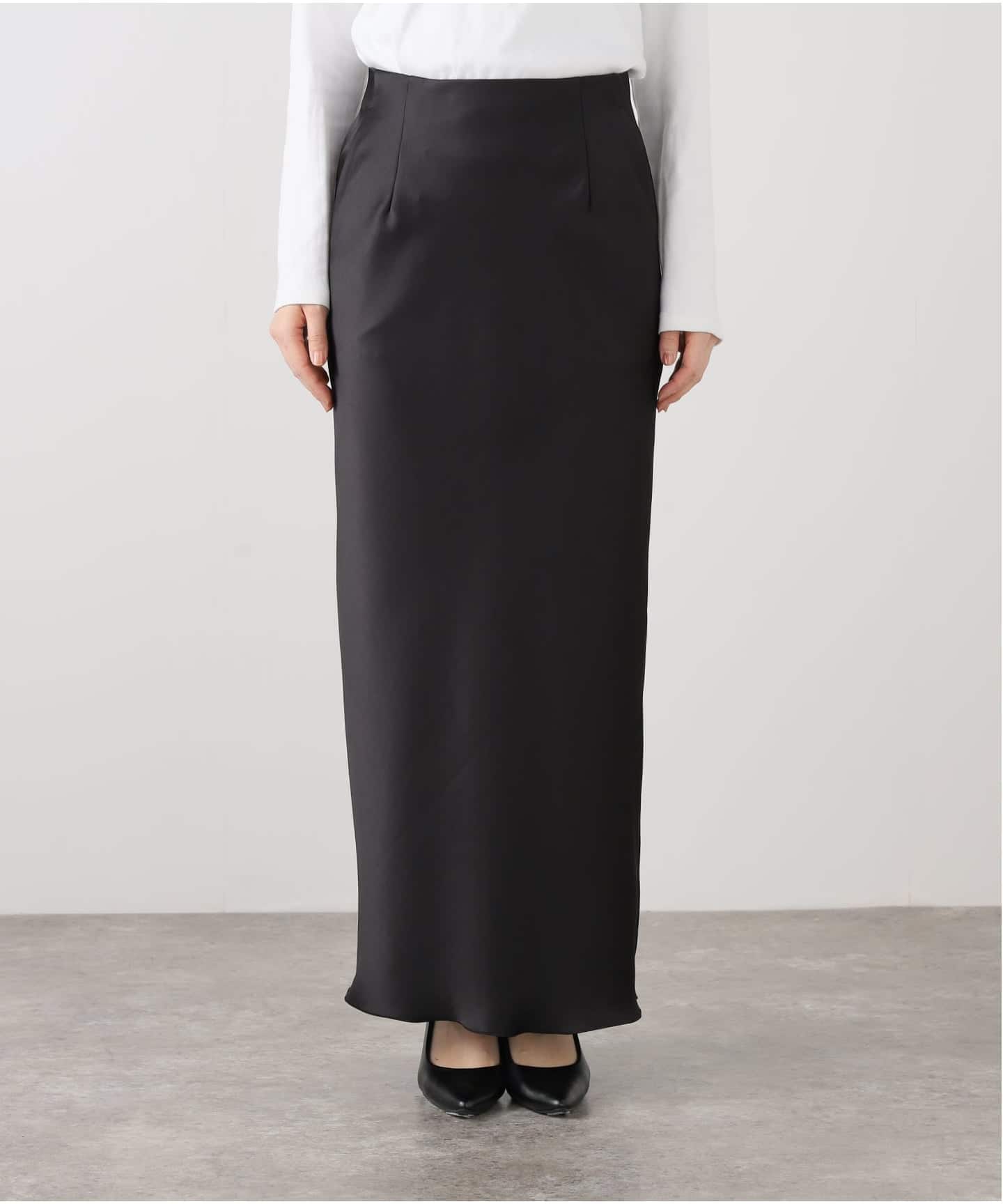 【未使用】プラージュ メゾンタイトスカート　白　34 ストレッチあり　リラックス 追加予約》vintage satin tight スカート（ロング・マキシ丈