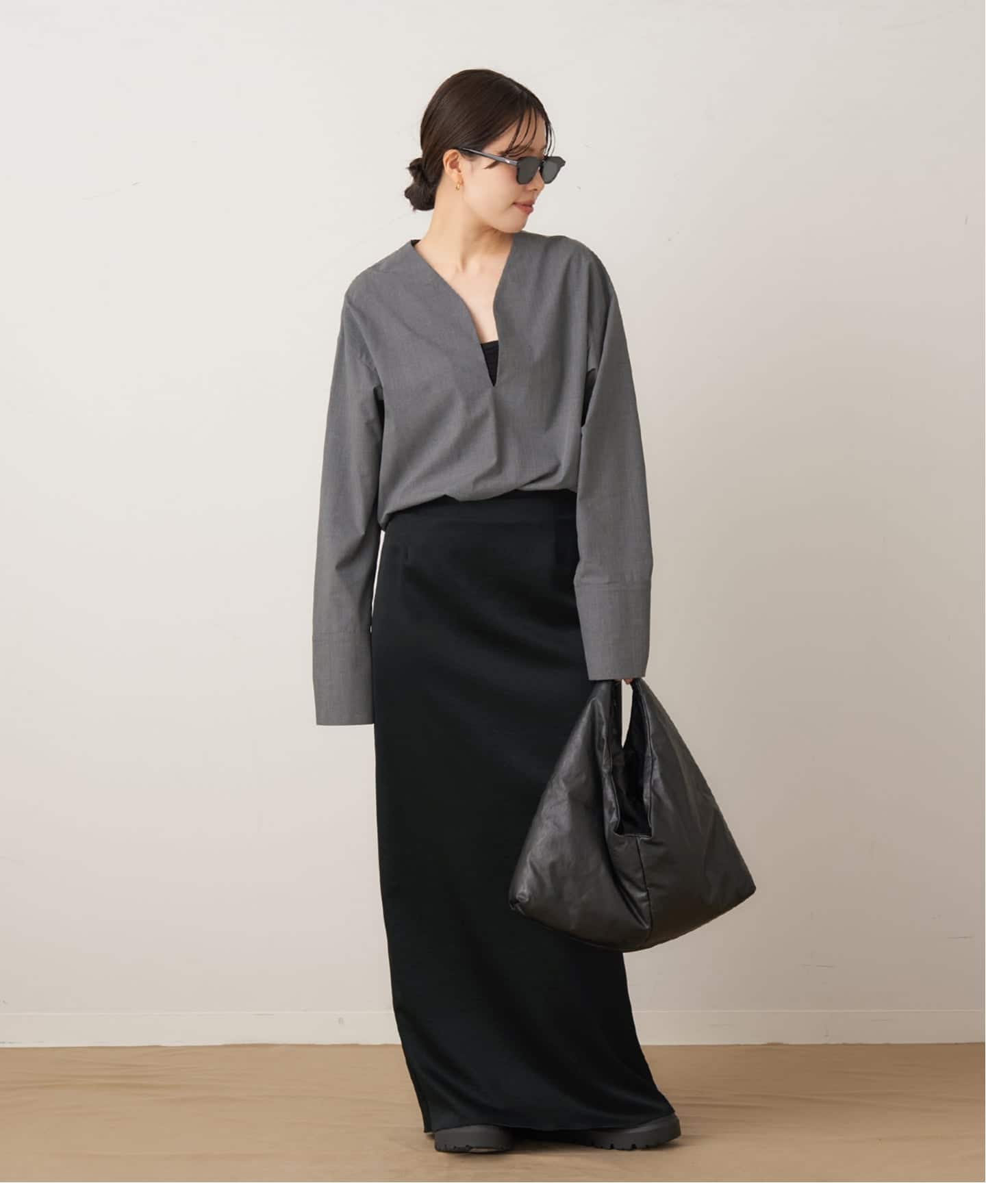 crush satin minimal スカート（ロング・マキシ丈スカート）｜Plage