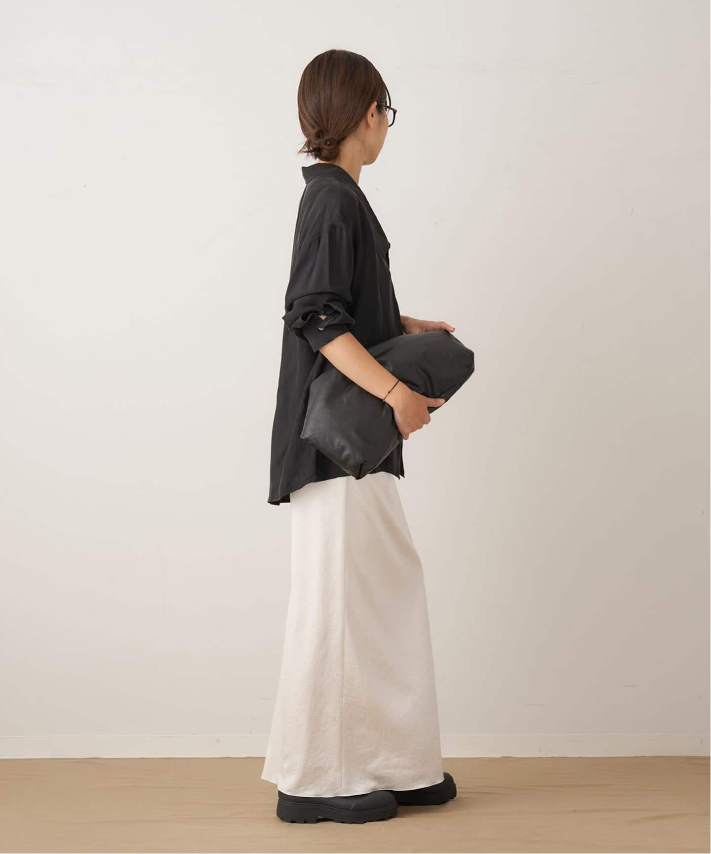 crush satin minimal スカート（ロング・マキシ丈スカート