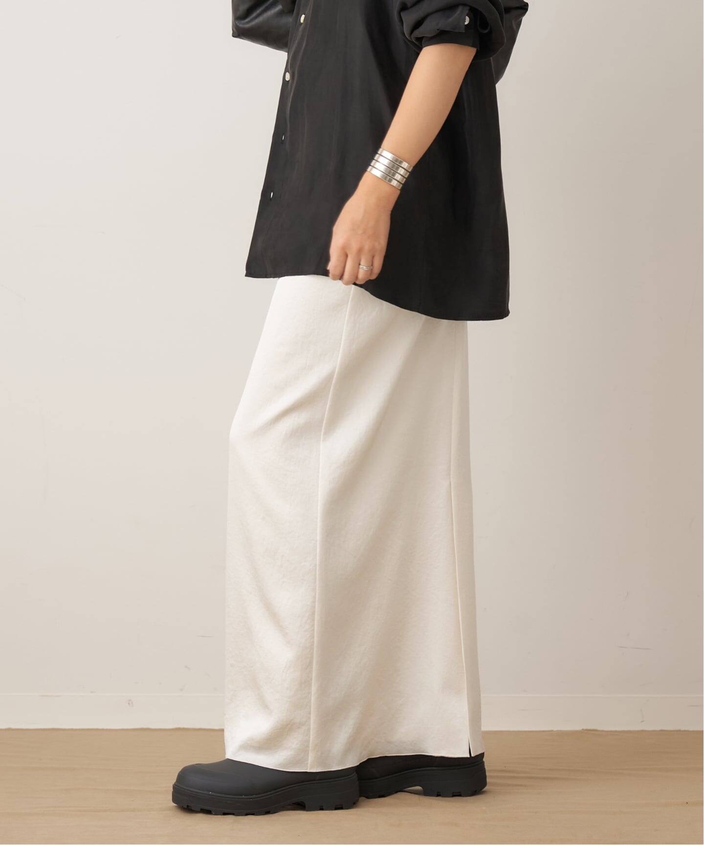 crush satin minimal スカート（ロング・マキシ丈スカート）｜Plage