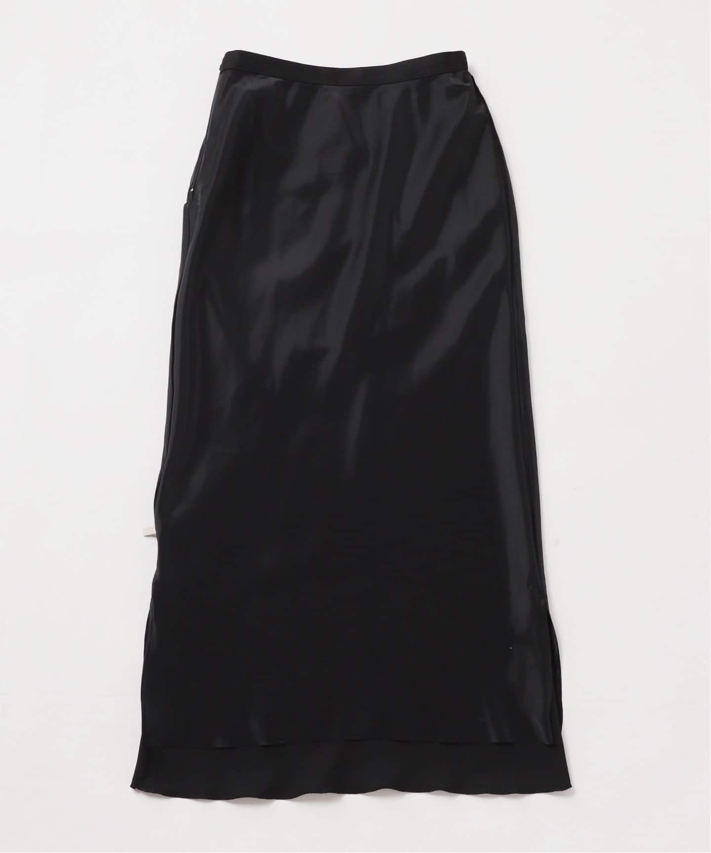 Plage SATIN FLUID スカート ブラック 38 丈94cm 美品 SATIN FLUID スカート（ロング・マキシ丈スカート）｜Plage