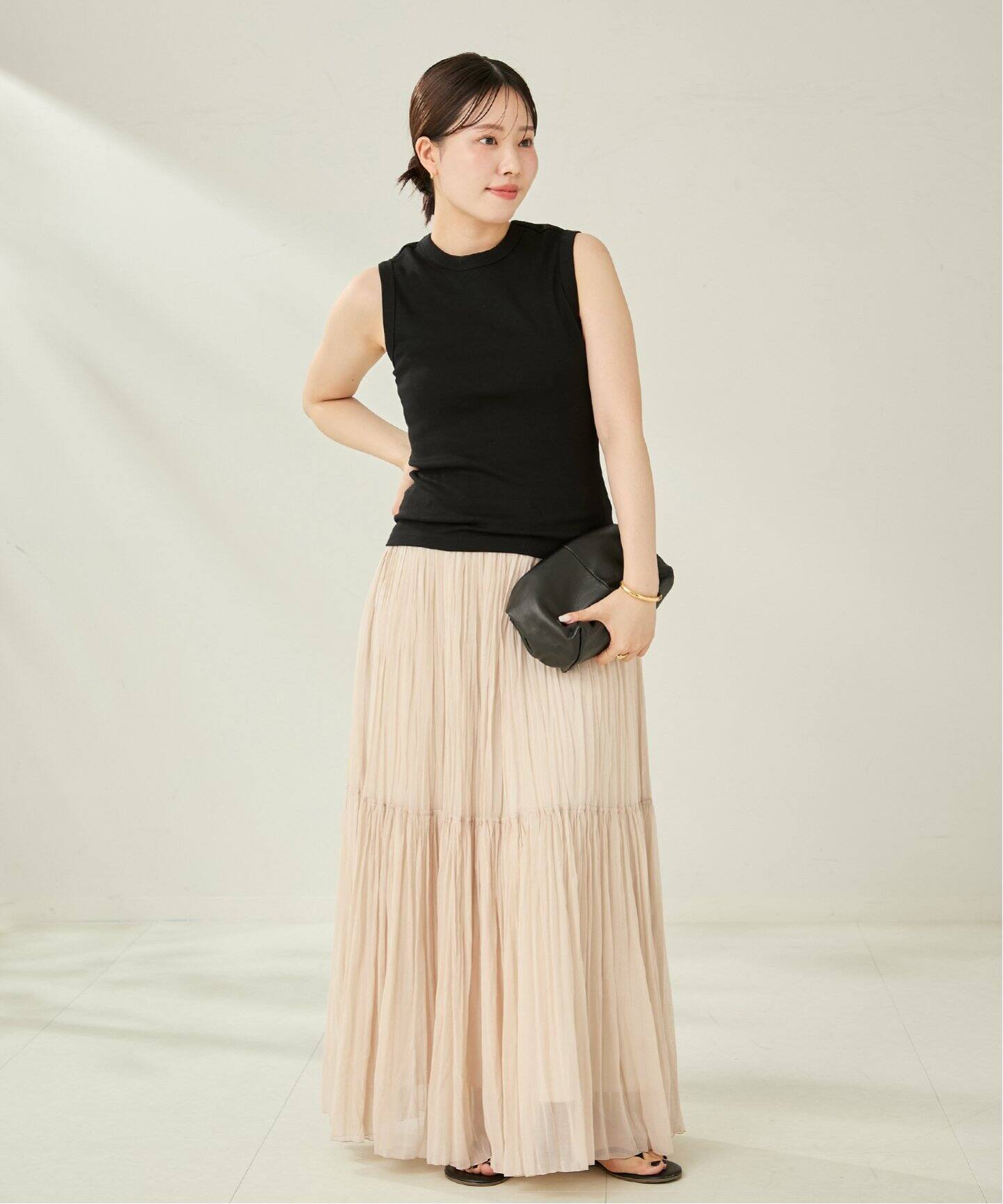 TIERED PLEATS スカート（ロング・マキシ丈スカート）｜Plage