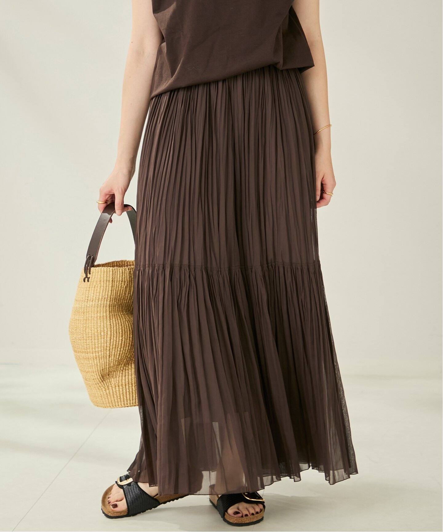 TIERED PLEATS スカート（ロング・マキシ丈スカート）｜Plage
