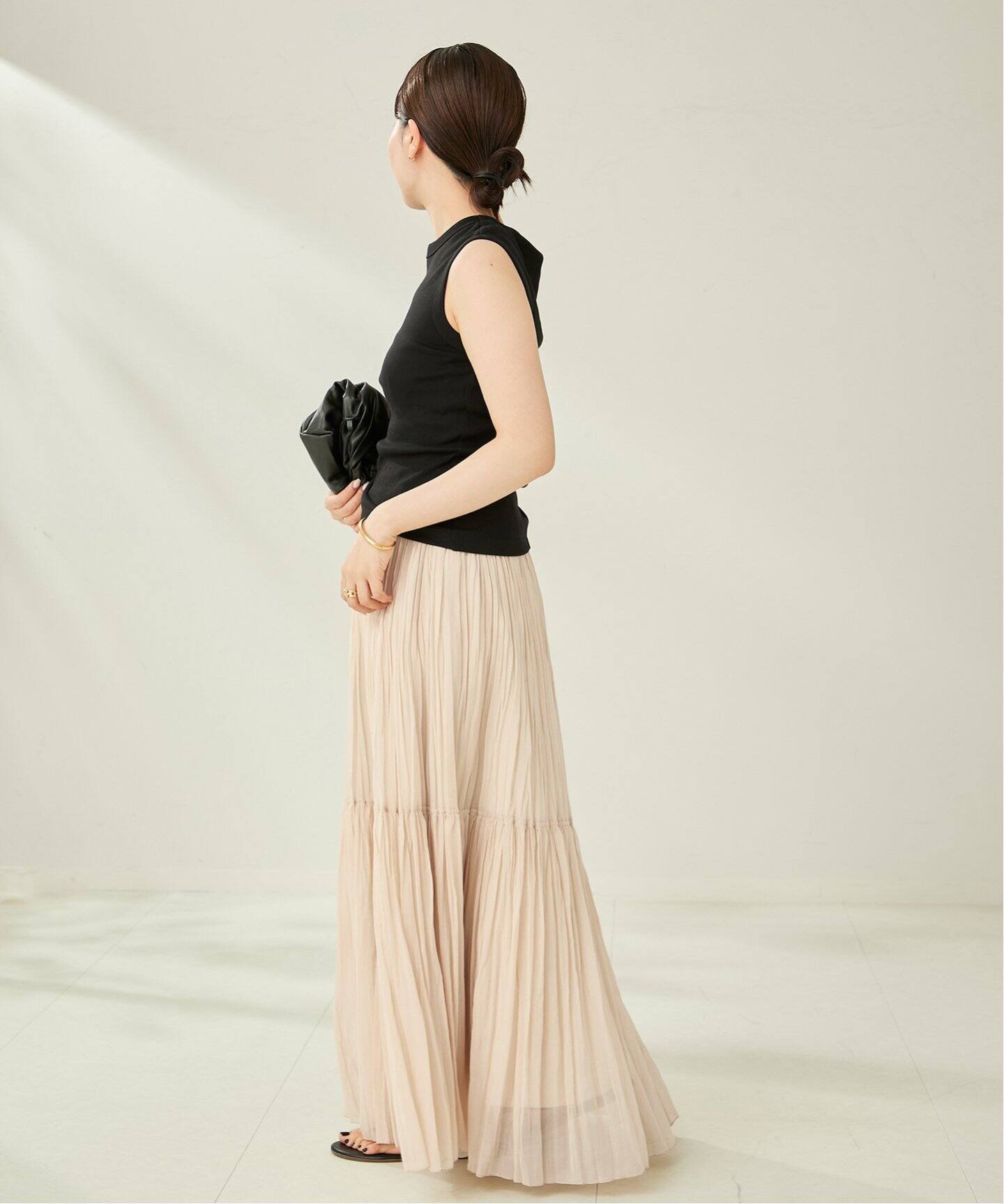 TIERED PLEATS スカート（ロング・マキシ丈スカート）｜Plage