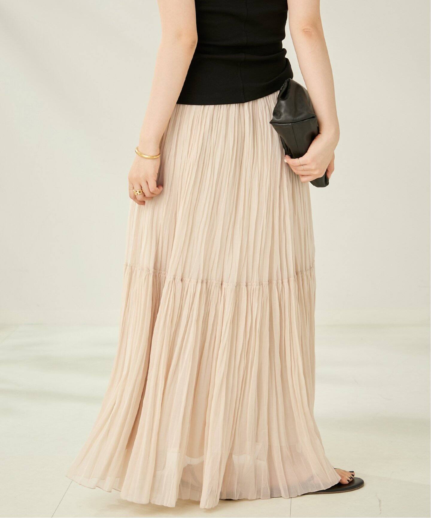 TIERED PLEATS スカート（ロング・マキシ丈スカート）｜Plage