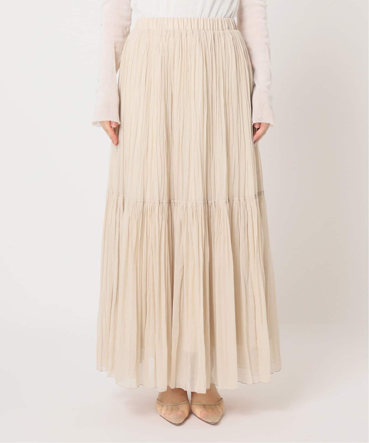 plage TIERED PLEATS スカート TIERED PLEATS スカート（ロング・マキシ丈スカート）｜Plage