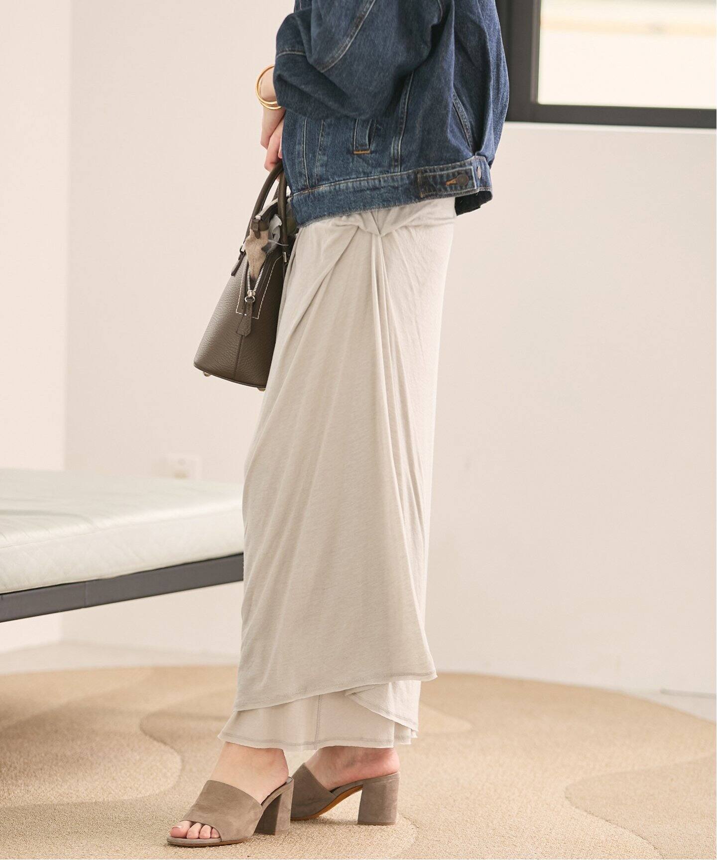 Plageライトデシンスカートマキシ丈スカート新品 