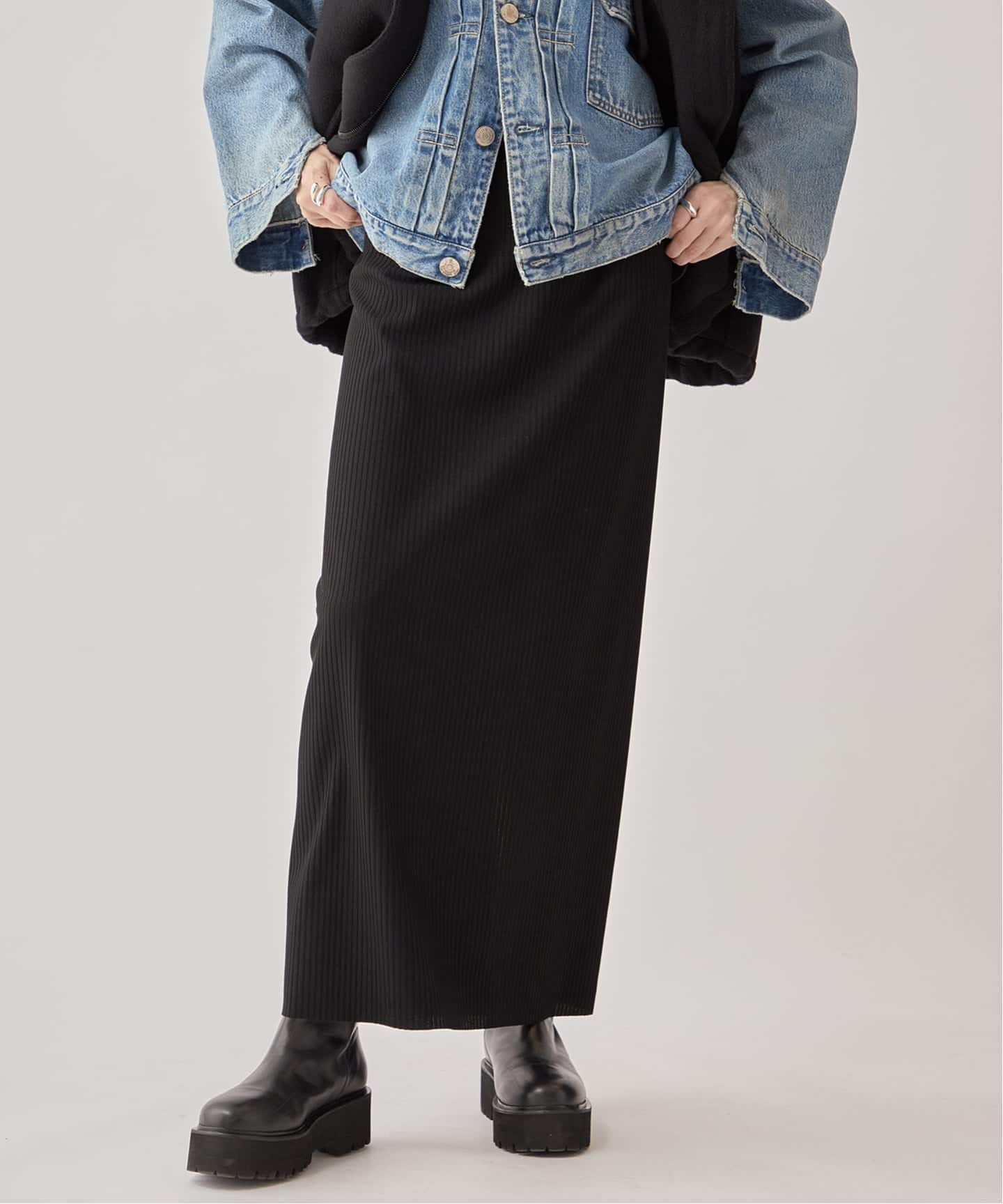 テレコジャージータイトロングスカート(ロング・マキシ丈 テレコジャージータイトロングスカート(ロング・マキシ丈