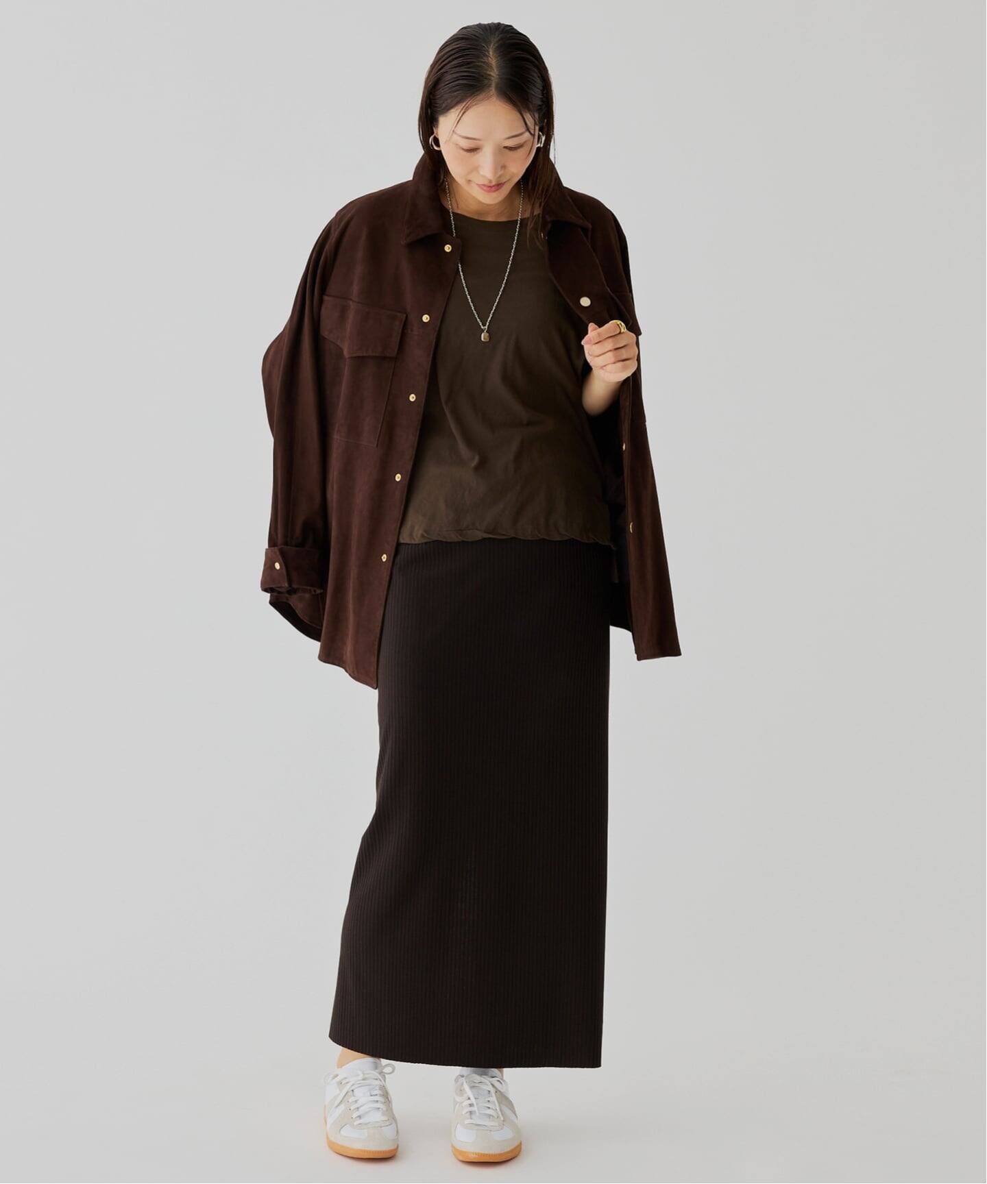 テレコジャージータイトロングスカート（ロング・マキシ丈スカート