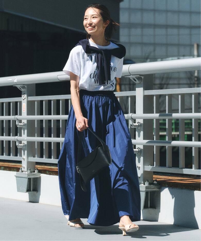 グログランゴム タフタスカート（ロング・マキシ丈スカート）｜VERMEIL  