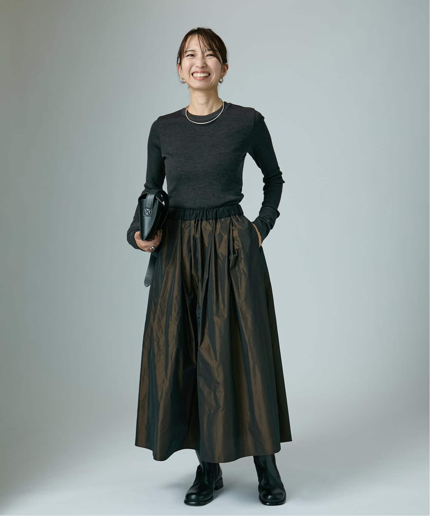一部店舗限定》silk cotton ギャザーフレアースカート（ロング・マキシ