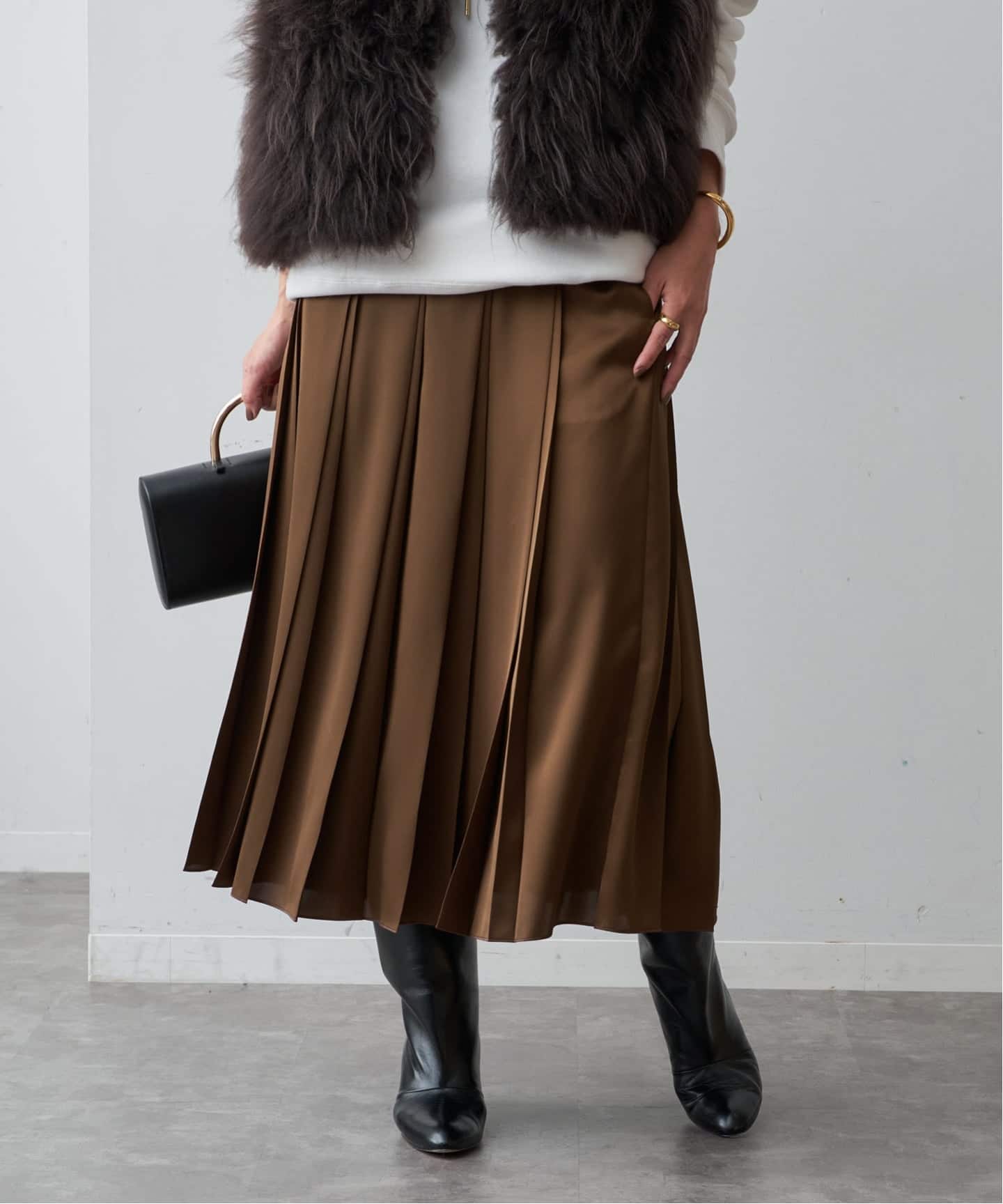 サテンプリーツスカート（その他スカート）｜VERMEIL par iena