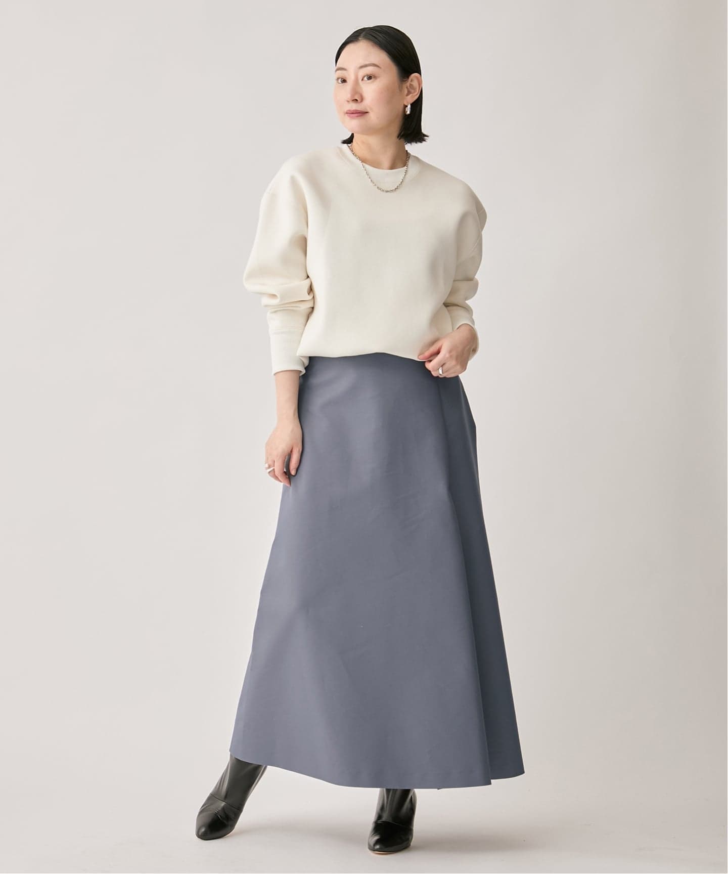 VERMEIL par IENA enricaコットンサテン　ムラ染め　スカート VERMEIL par IENA enricaコットンサテン ムラ染め スカート