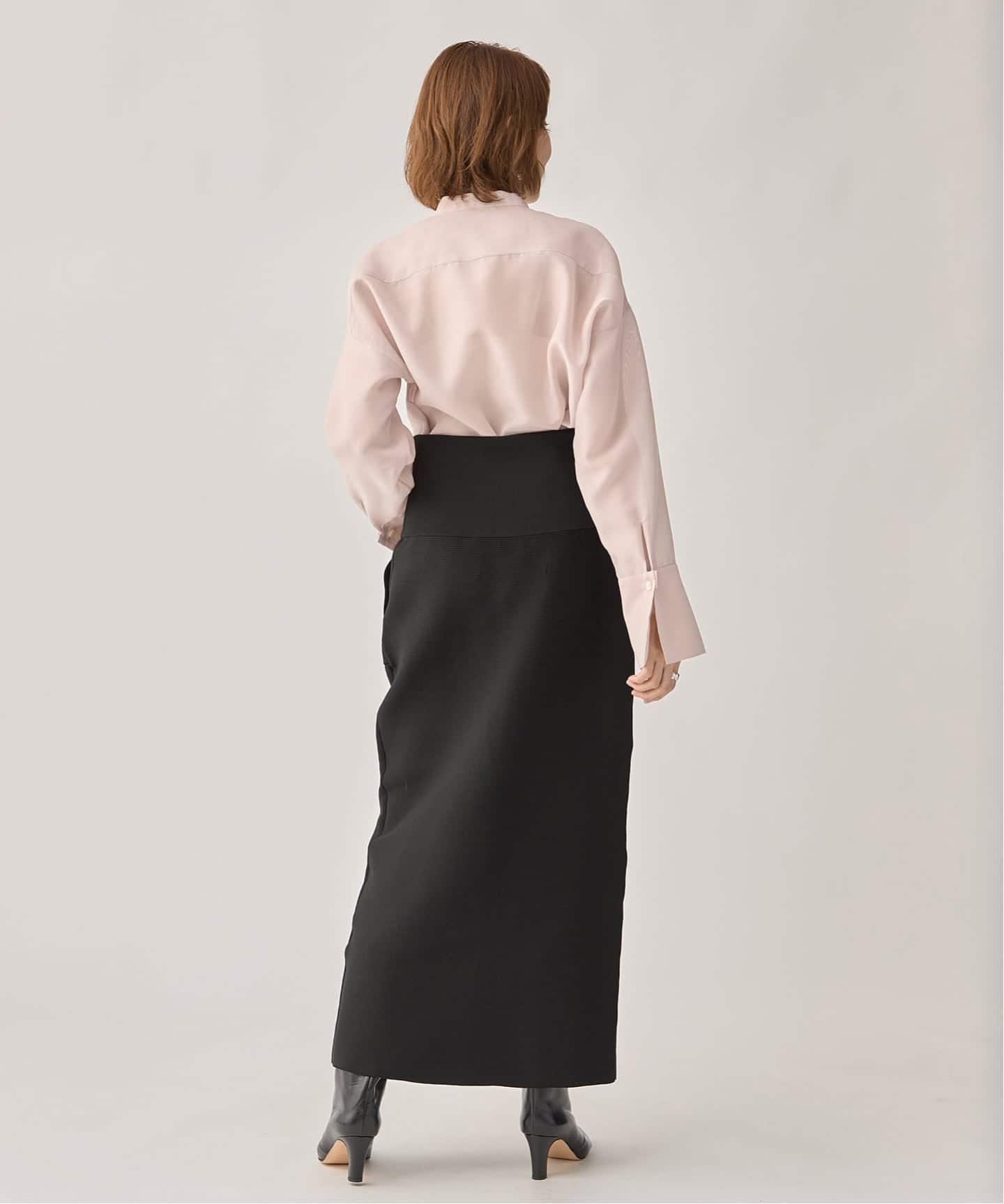 Room no.8 BLACK ルームエイト ブラック Garter Rib Zipup スカート