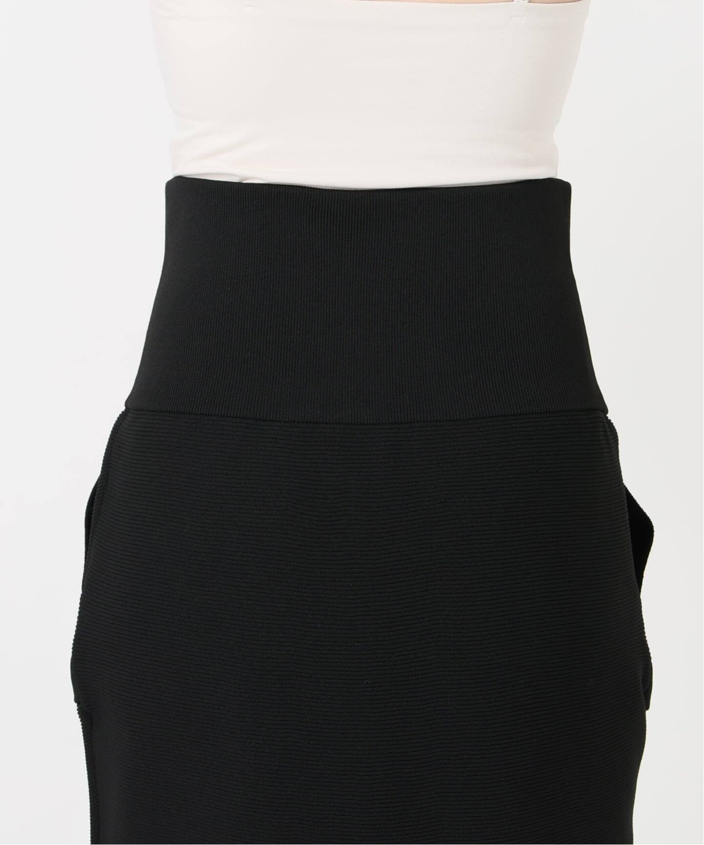 Room no.8 BLACK ルームエイト ブラック Garter Rib Zipup スカート