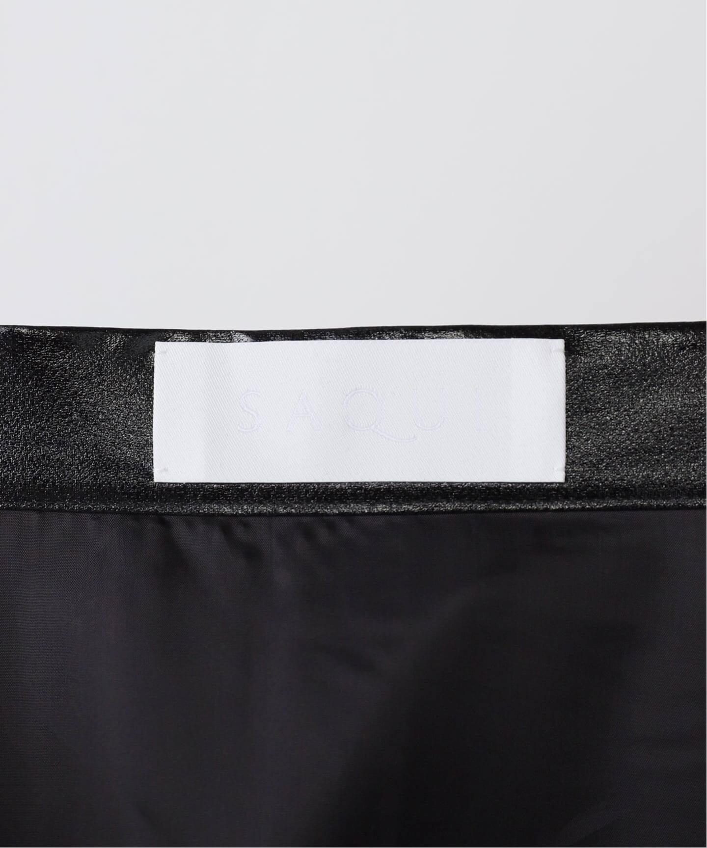SAQUI サキ PATENT FLARED スカート 25FW42（ロング・マキシ丈スカート