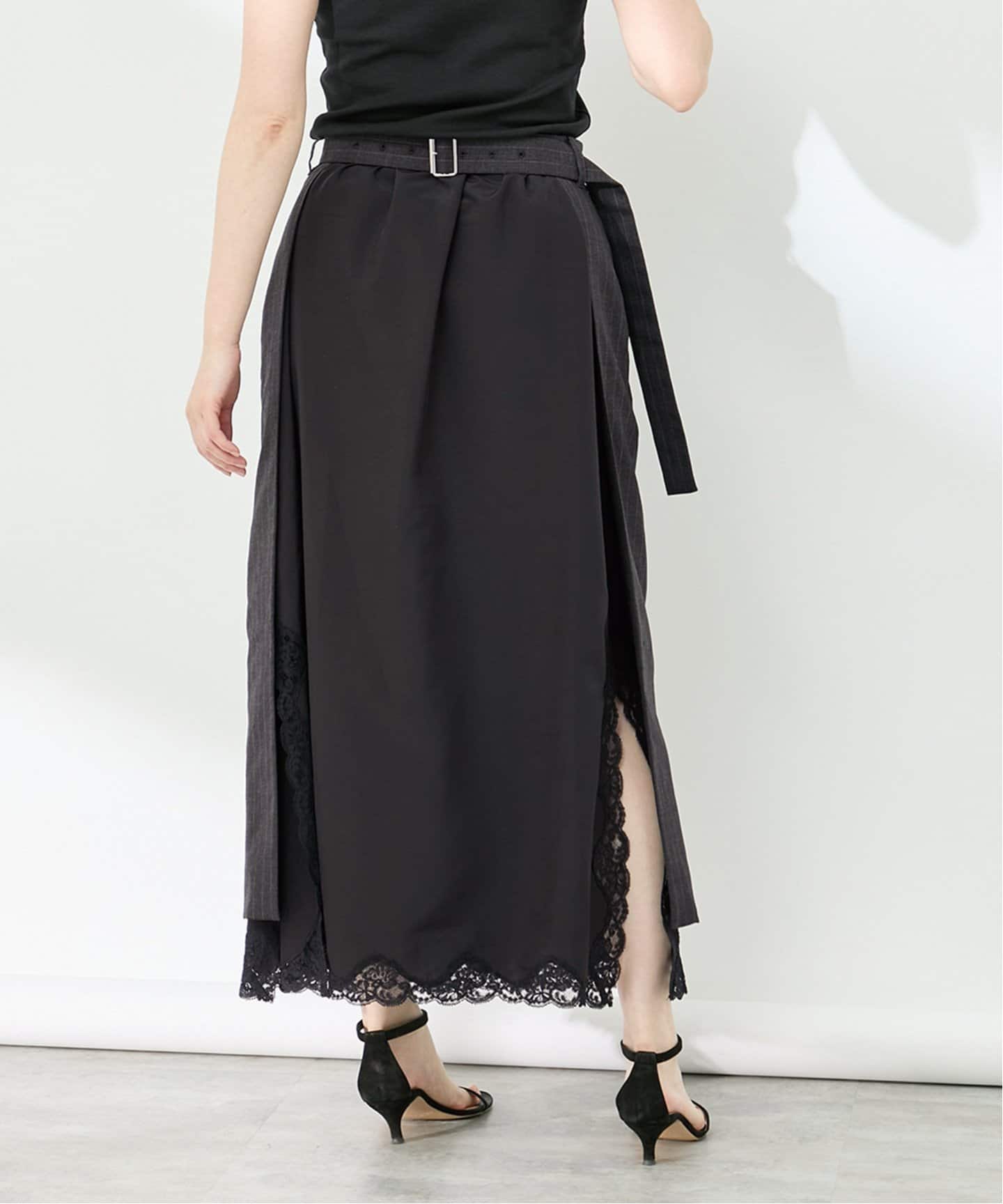 INSCRIRE アンスクリア 24ss Pleated Skirt INSCRIRE アンクリア Wool Layerd Skirt I25SSSK60（その他スカート