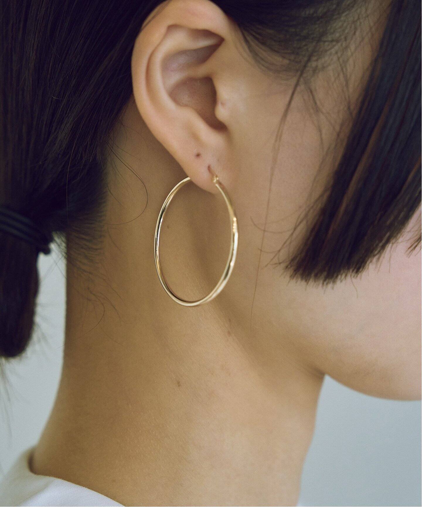WEB限定》14K HOOP ピアス(両耳用) L（ピアス（両耳用））｜Plage 