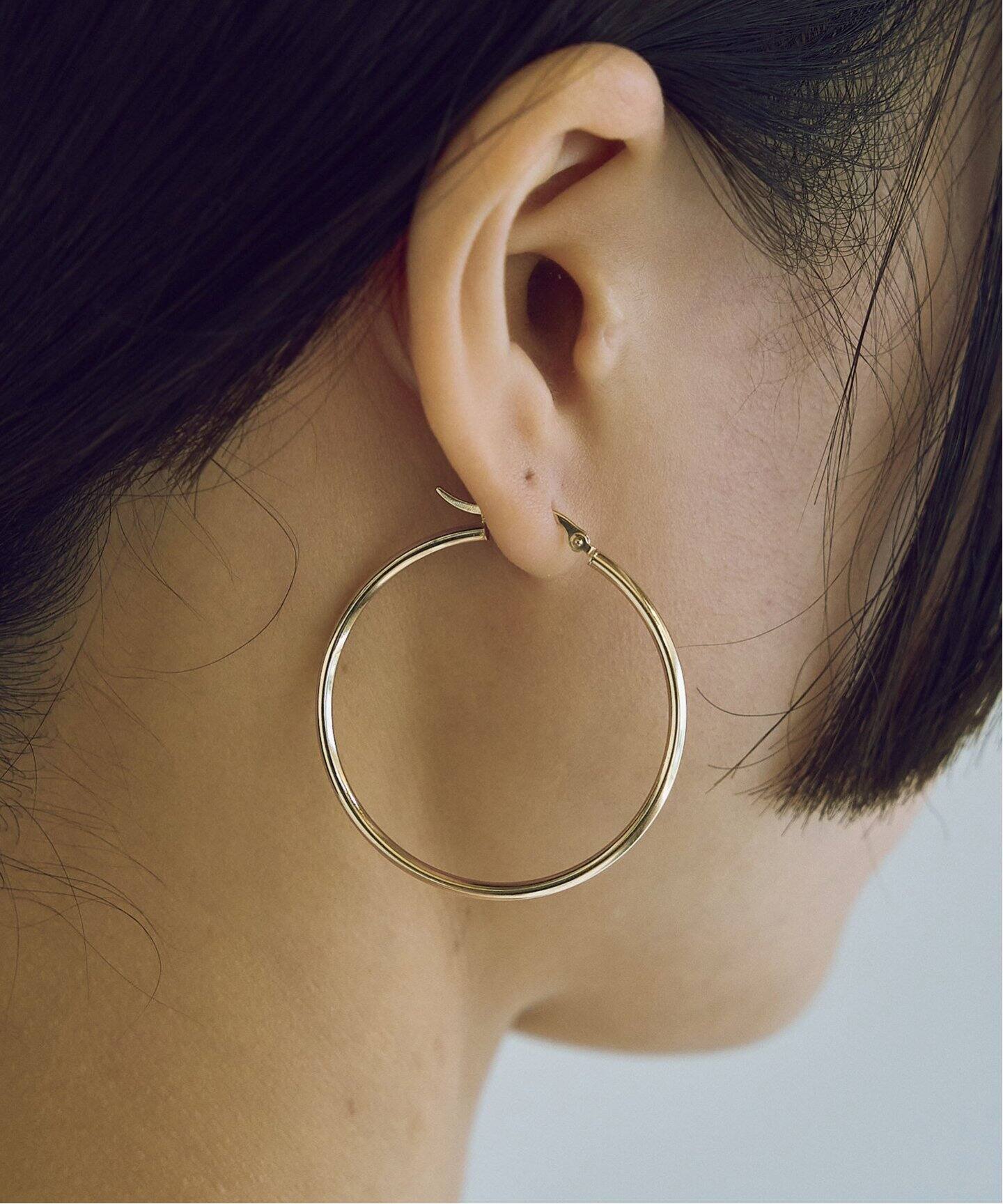 WEB限定》14K HOOP ピアス(両耳用) L（ピアス（両耳用））｜Plage  