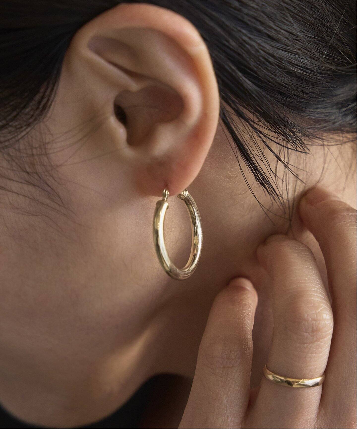 WEB限定》14K HOOP ピアス(両耳用) M（ピアス（両耳用））｜Plage  
