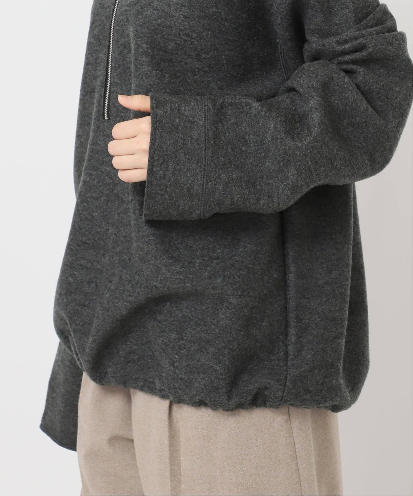 FELTED WOOL HALF ZIP TOP：カットソー（Tシャツ／カットソー