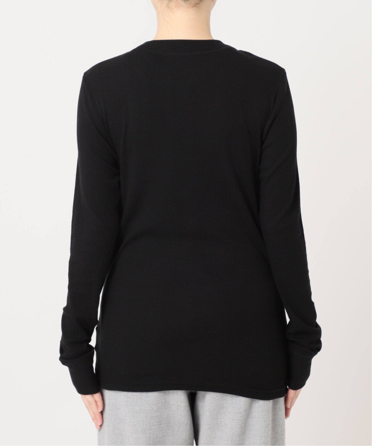 SHEER RIB HENLY NECK：カットソー（Tシャツ／カットソー