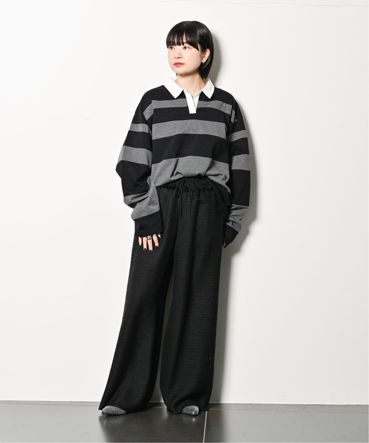 RANDAM BORDER RUGBY SHIRT：カットソー（Tシャツ／カットソー