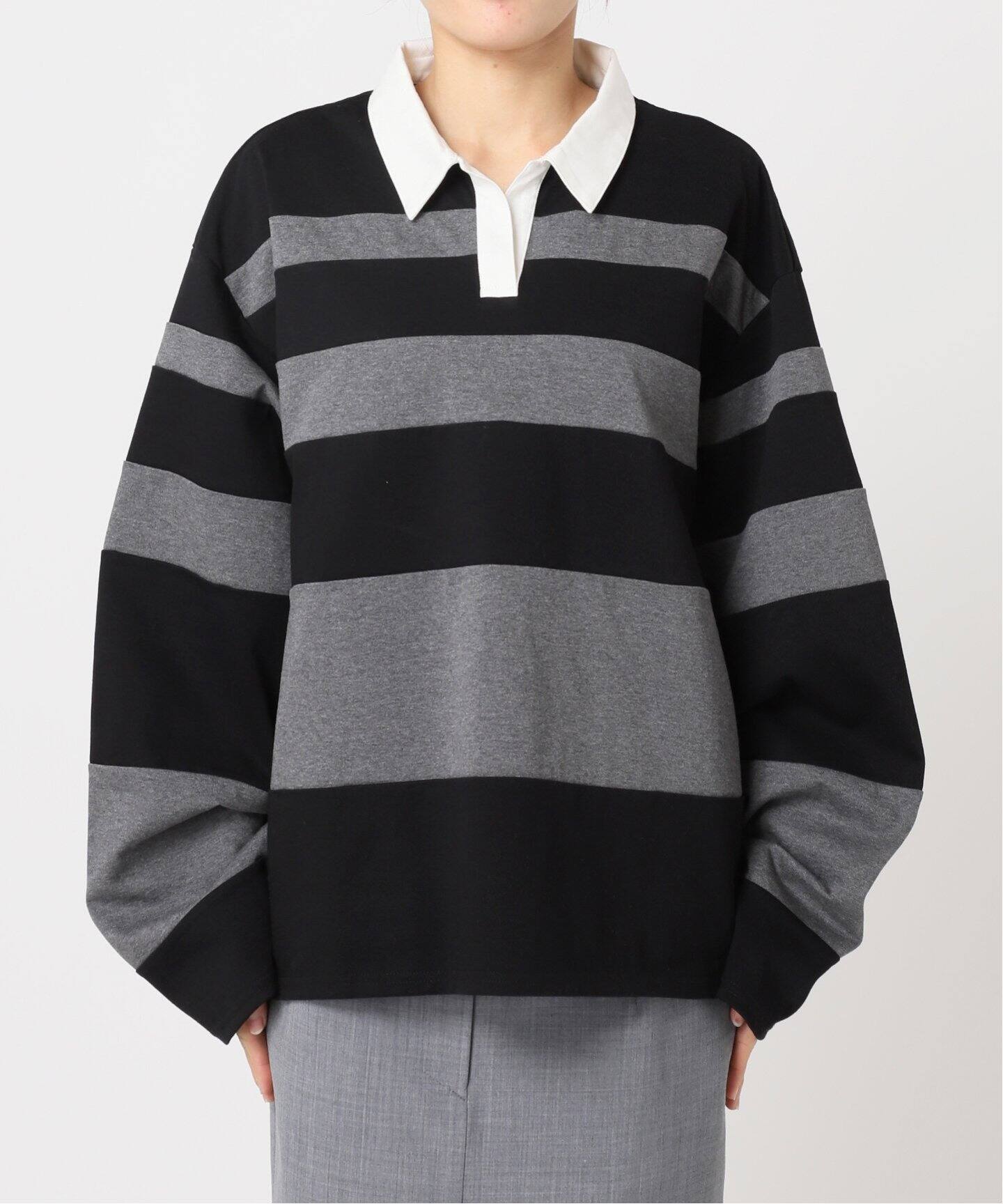 RANDAM BORDER RUGBY SHIRT：カットソー（Tシャツ／カットソー