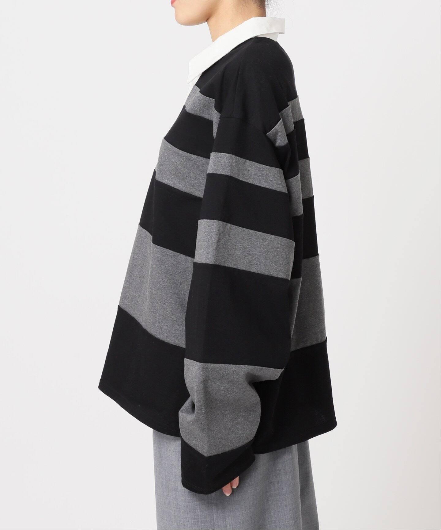 RANDAM BORDER RUGBY SHIRT：カットソー（Tシャツ／カットソー