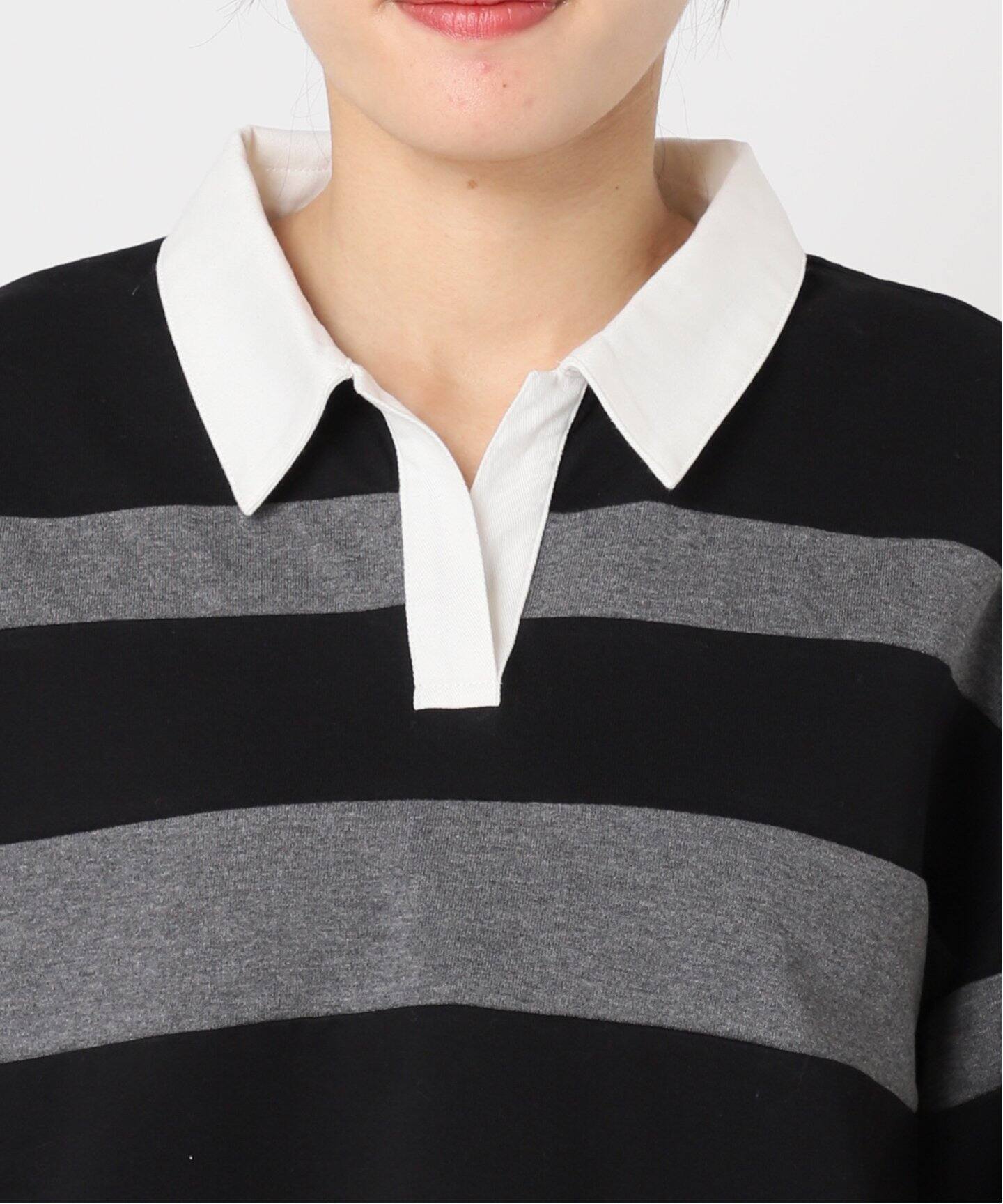 RANDAM BORDER RUGBY SHIRT：カットソー（Tシャツ／カットソー