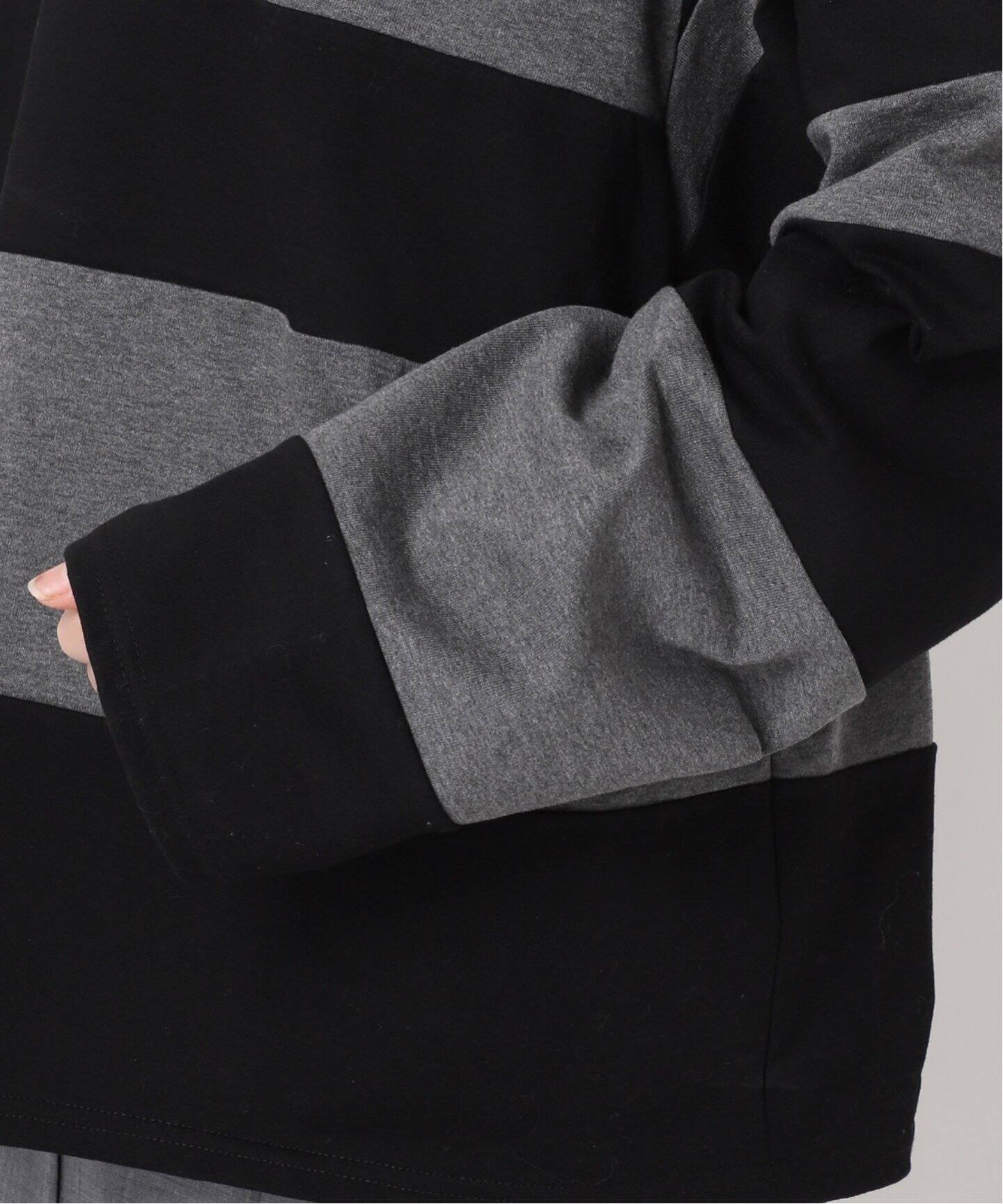 RANDAM BORDER RUGBY SHIRT：カットソー（Tシャツ／カットソー