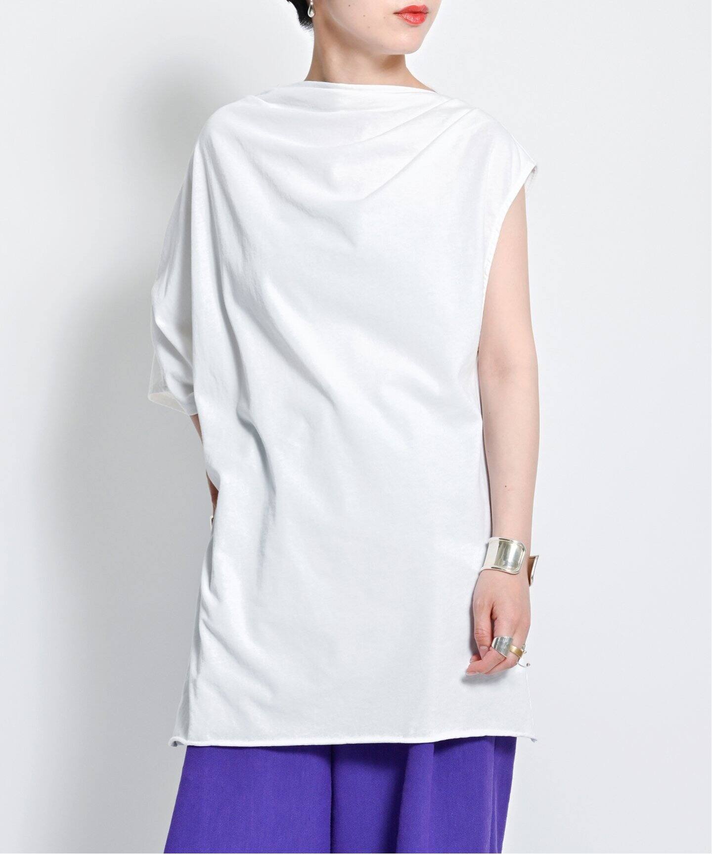 ASYMMETRY CUT TOP：カットソー（Tシャツ／カットソー