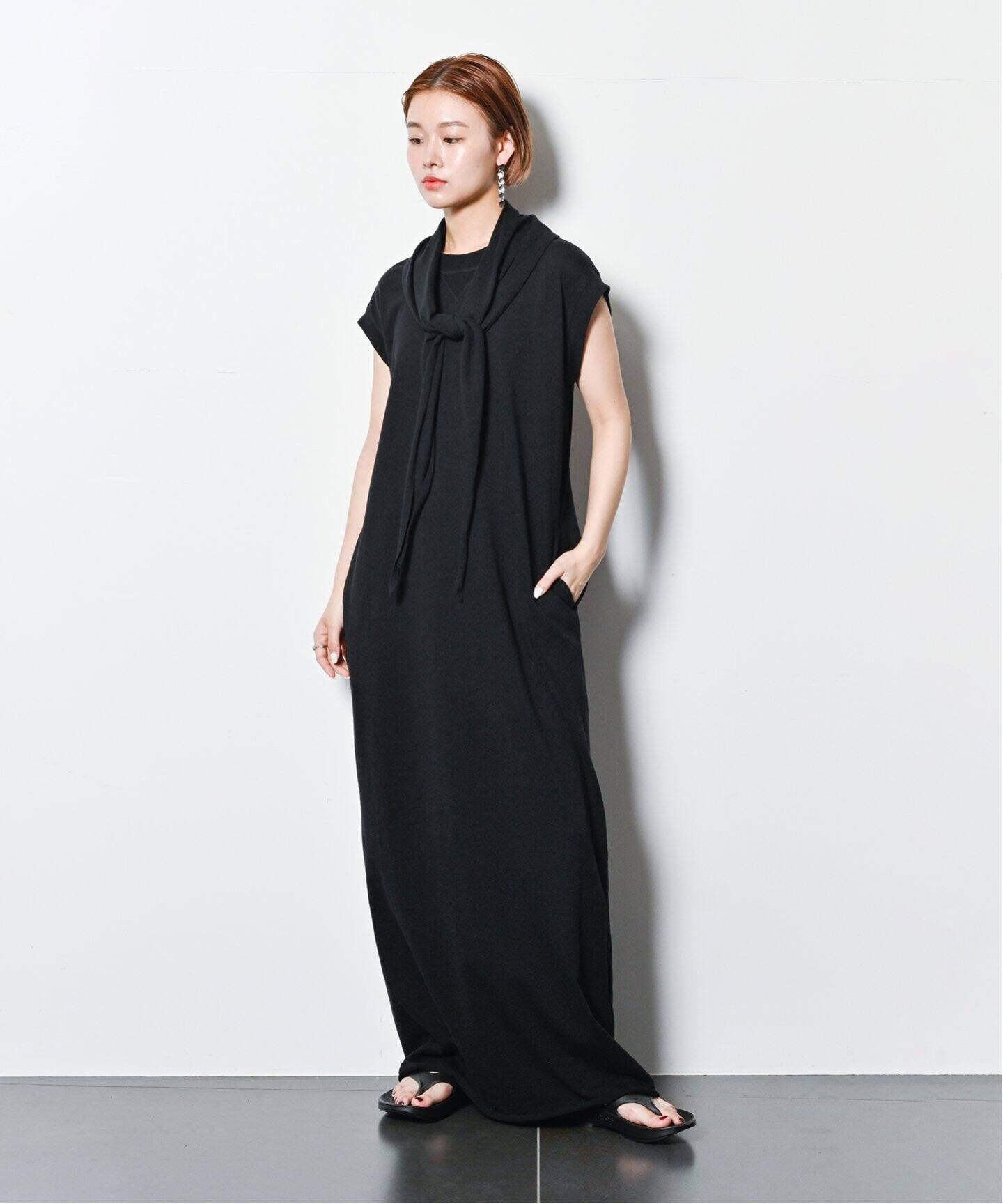23区 First Street 黒ストライプワンピース 36 羊毛 カシミア混 23区 First Street 黒ストライプワンピース 36 羊毛 カシミア混