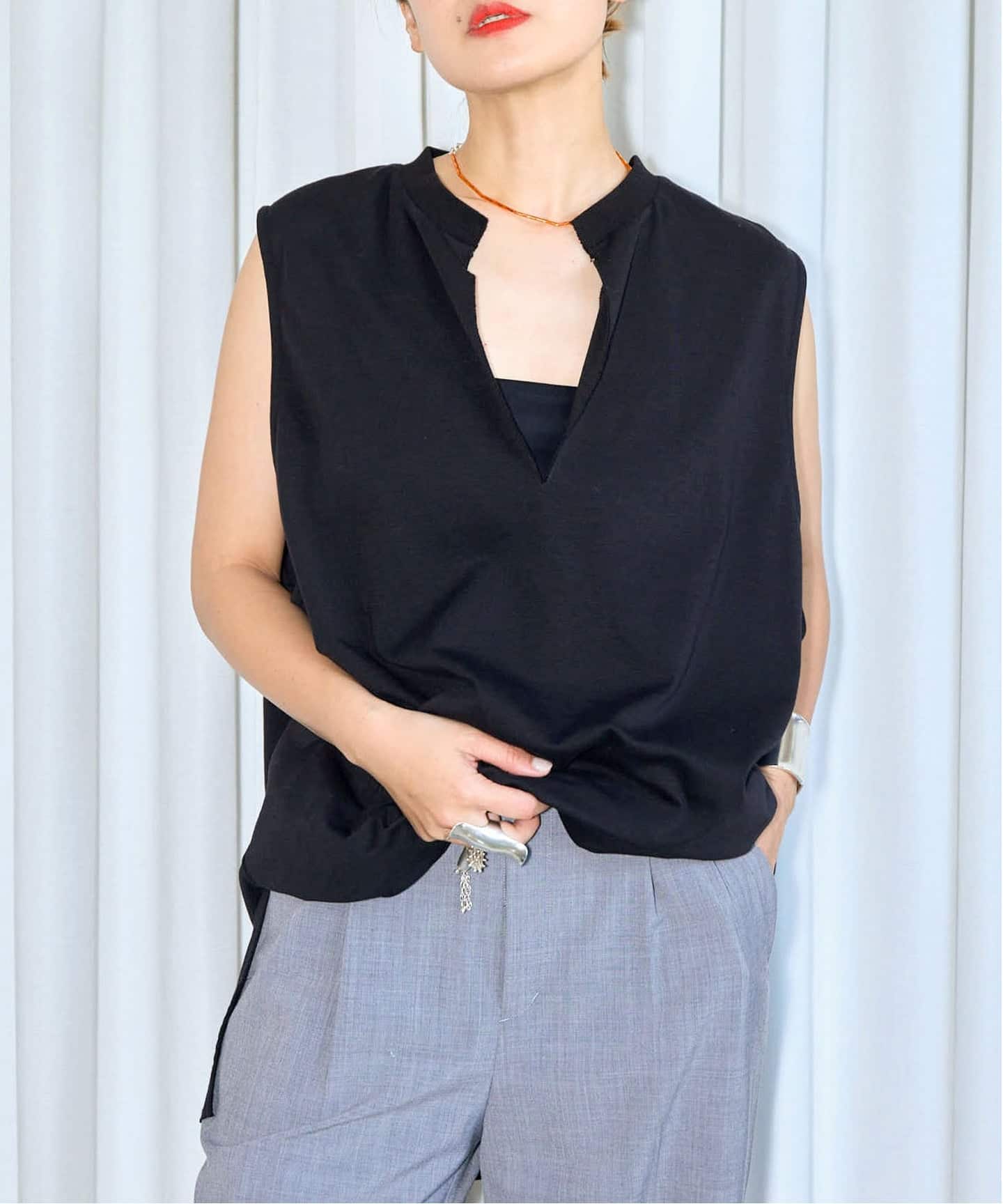 tシャツ 「追加2」KEY NECK N-SL Tシャツ レディース 追加予約2》KEY NECK N-SL Tシャツ（Tシャツ／カットソー