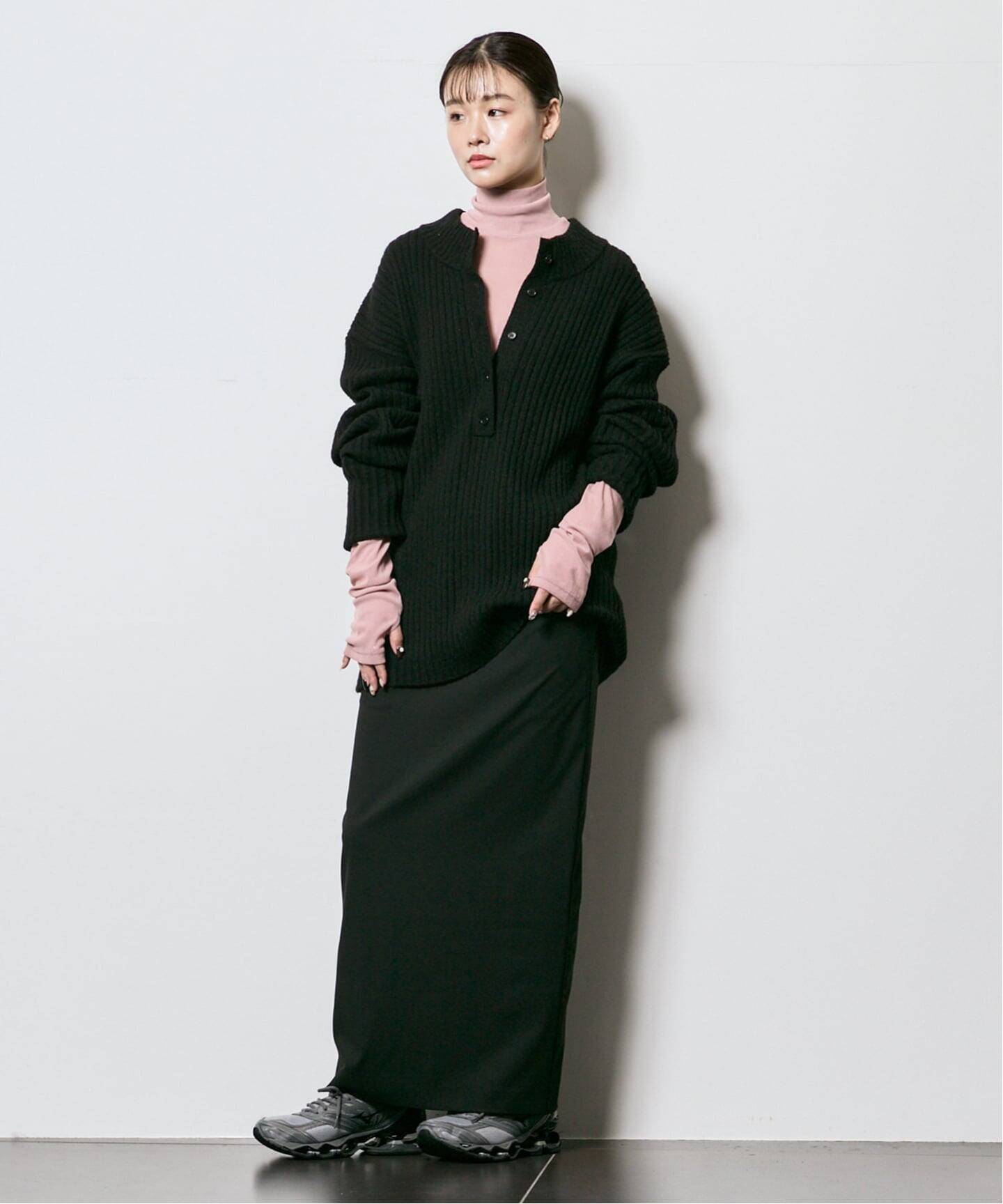 追加4》SHEER HIGH NECK TOP：カットソー（Tシャツ／カットソー