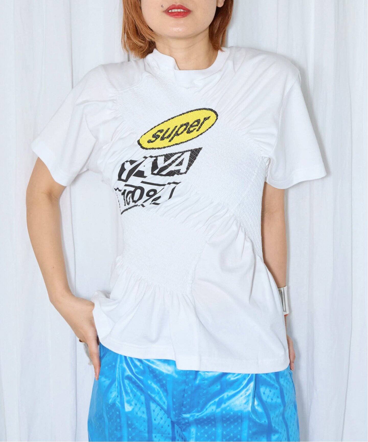 SUPER YAYA Classic Logo T-shirt TSH-SY TWI-025：Tシャツ（Tシャツ  