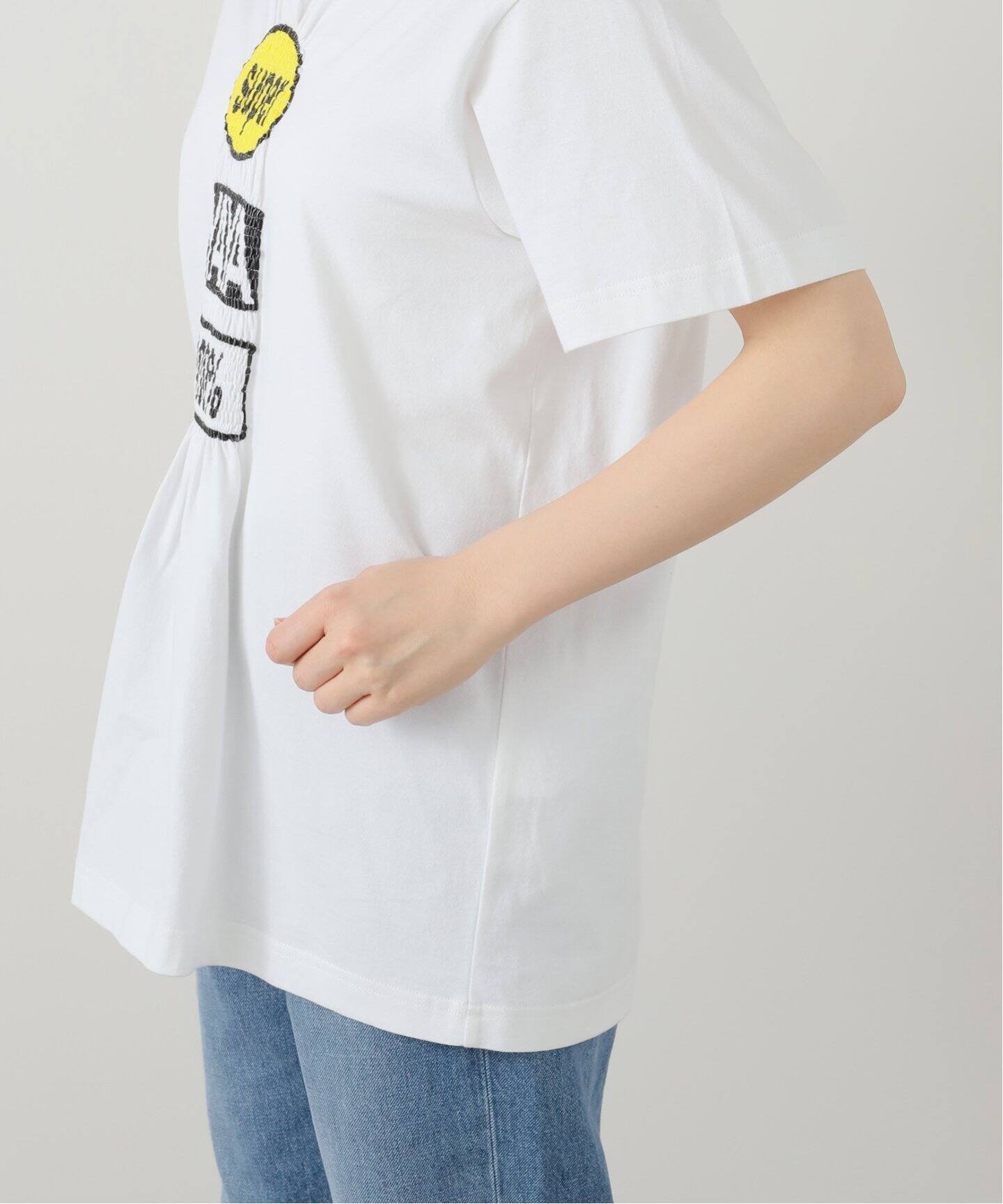 SUPER YAYA Logo Elastic T-shirt TSH-SY FR-025：Tシャツ（Tシャツ 