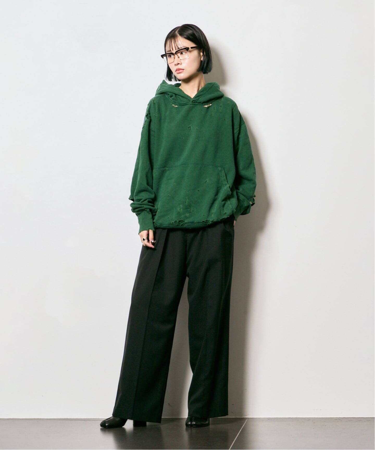 KURO MORE DAMAGE WASHED SWEAT PARKA 964072：スウェット（スウェット