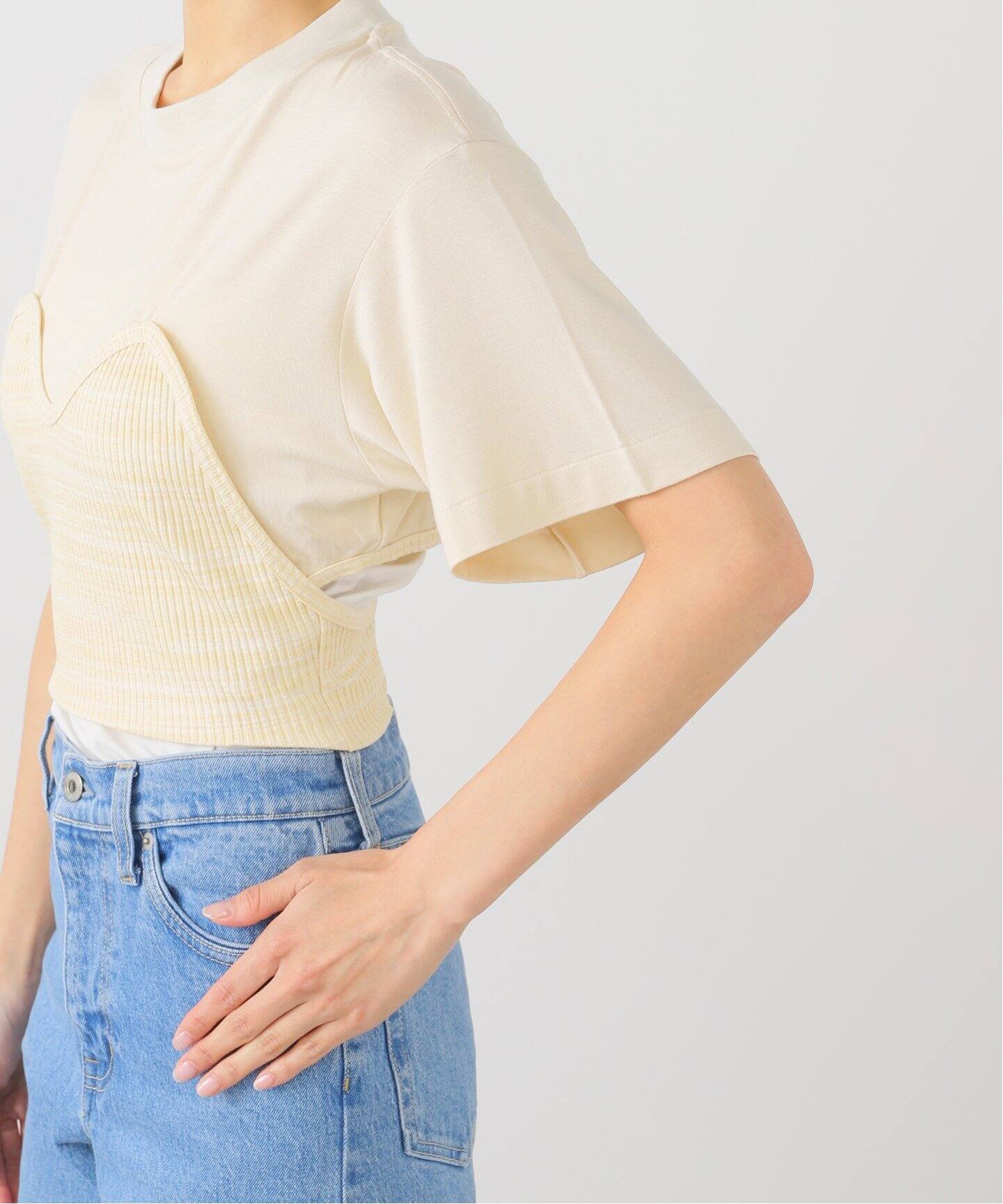 TOGA PULLA RIB jersey S/S TP252-JK234：カットソー（Tシャツ