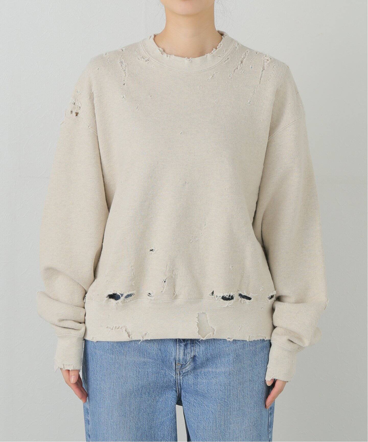 KURO MORE DAMAGE CREW NECK SWEAT 963966：スウェット（Tシャツ