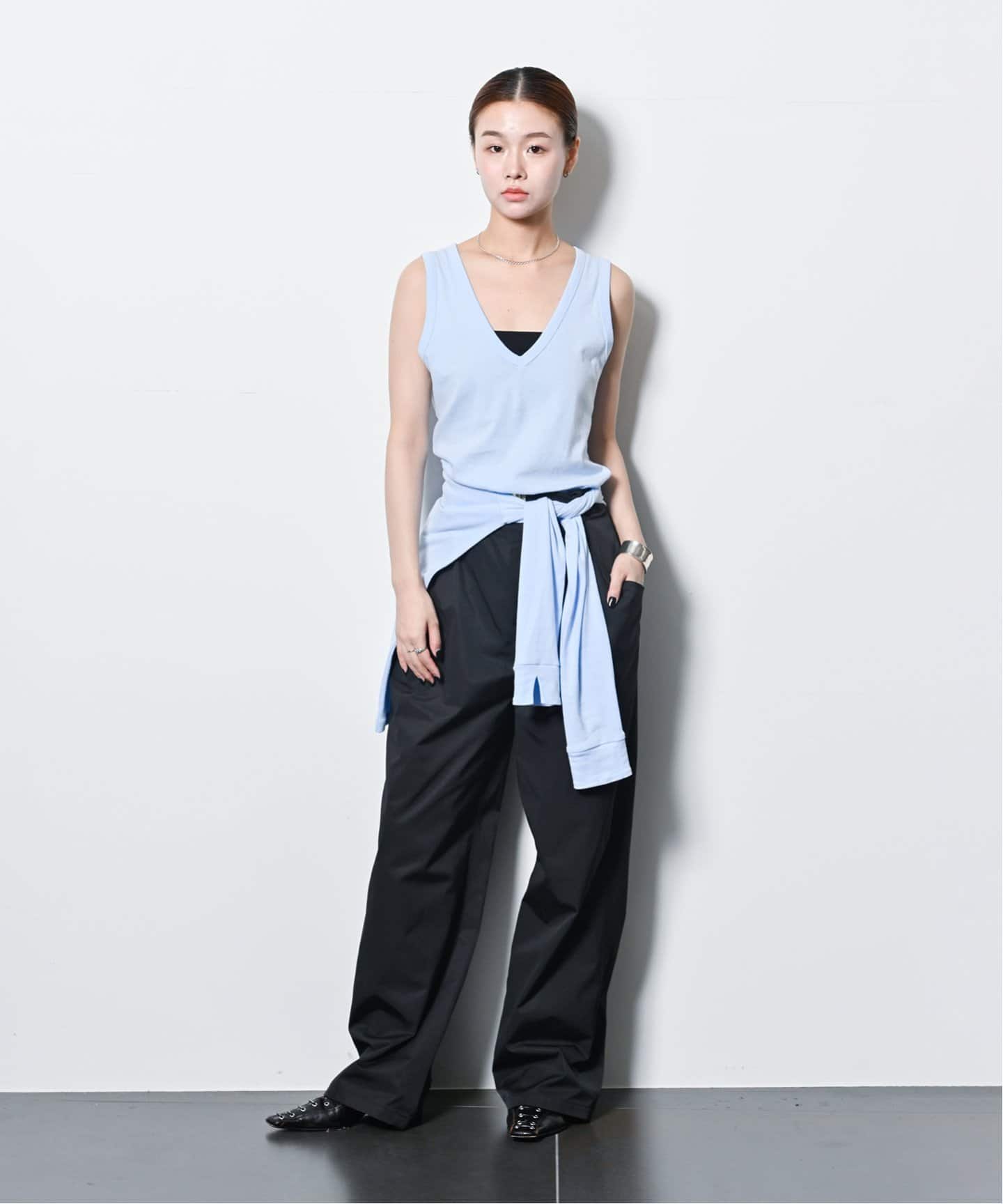 ONIT COTTON RIB V-NECK TANK TOP 25SSON186：タンクトップ（T