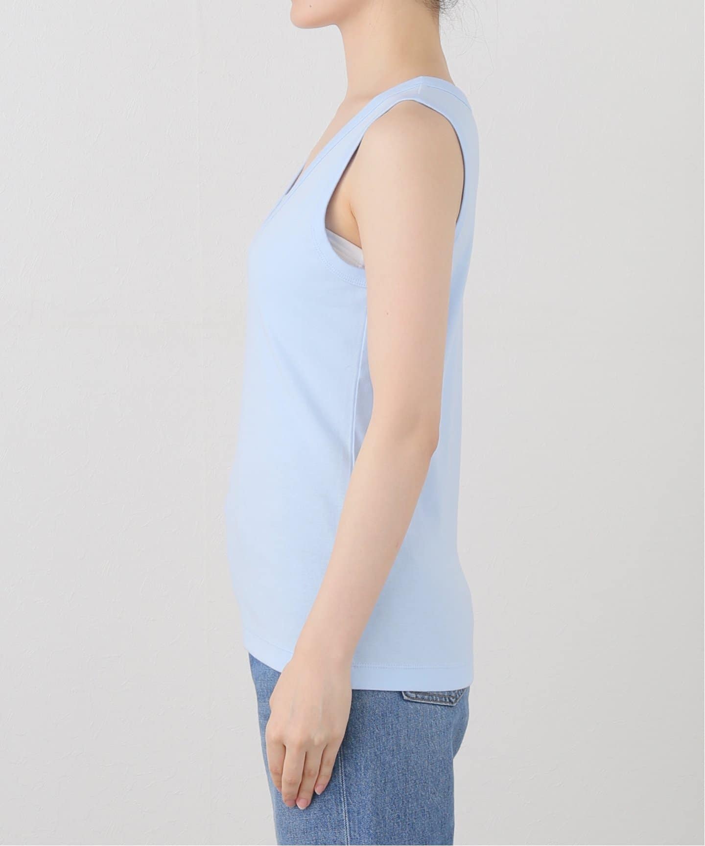 ONIT COTTON RIB V-NECK TANK TOP 25SSON186：タンクトップ（T