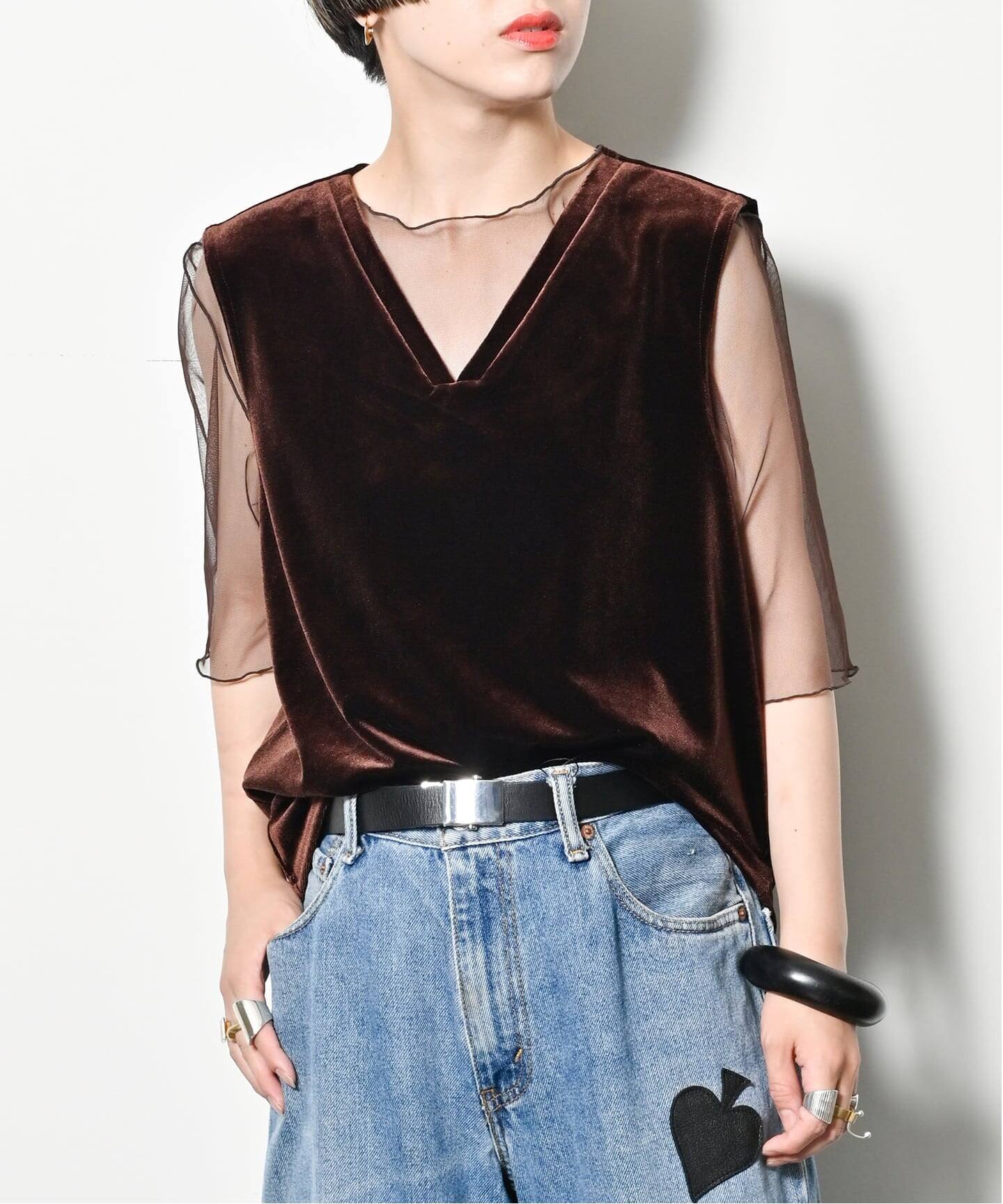SIMONE WILD☆フード付きカットソー ベルベット SIMONE WILD シモーネ ワイルド Tシャツ T-SHIRT レディース