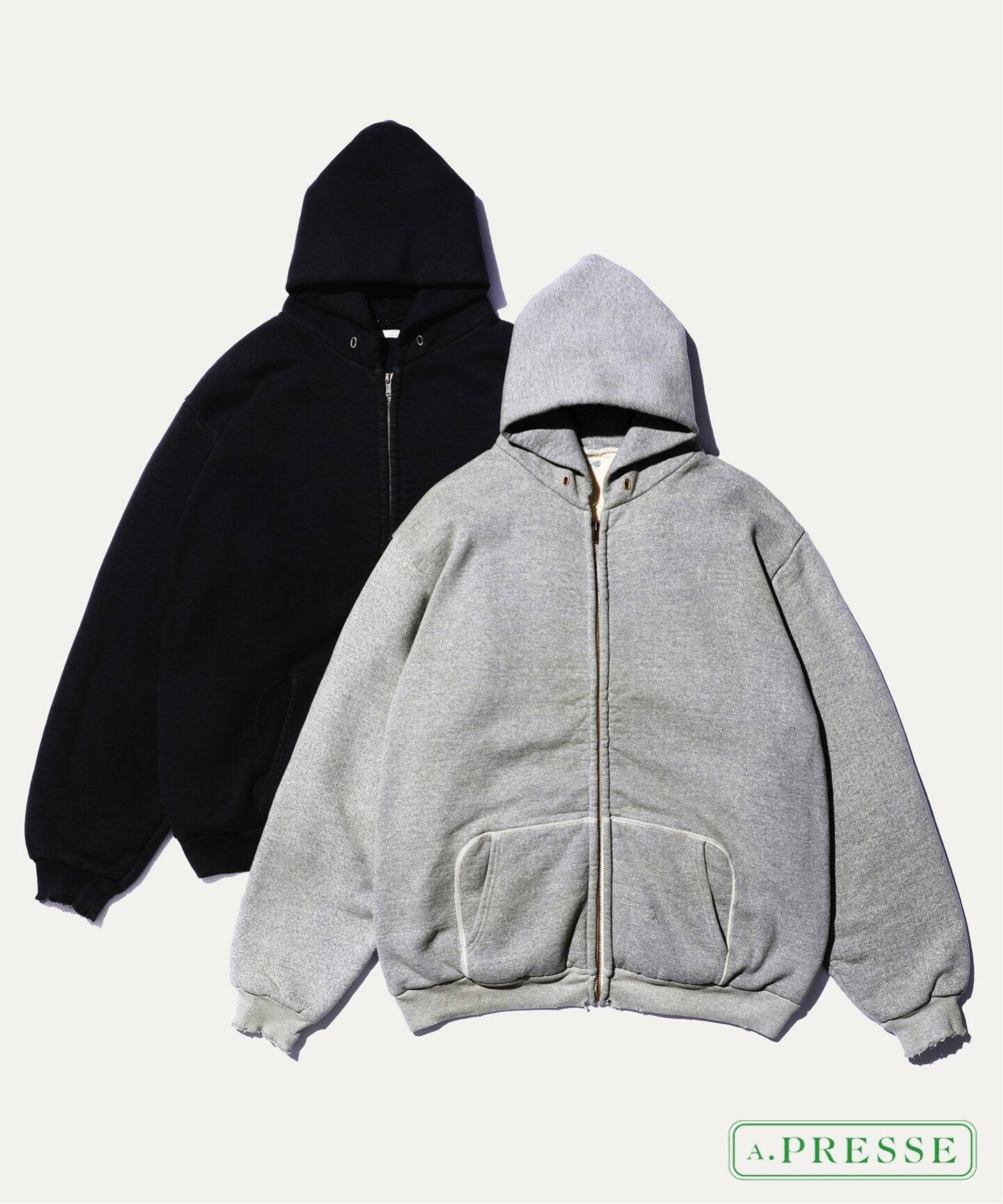 A.PRESSE / アプレッセ】ビンテージ ジップ スウェット フーディ（T  