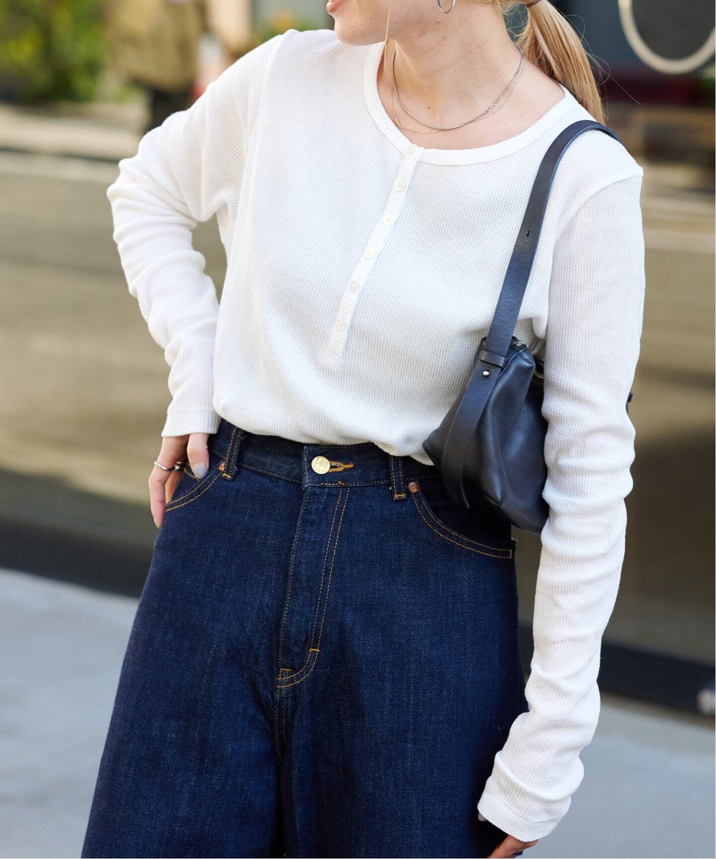 ワッフル ヘンリーネック Tシャツ 2色 ストリート 韓国 nr9789 楽天市場】【マラソンSALE開催中】◇ワッフルヘンリーネック半袖