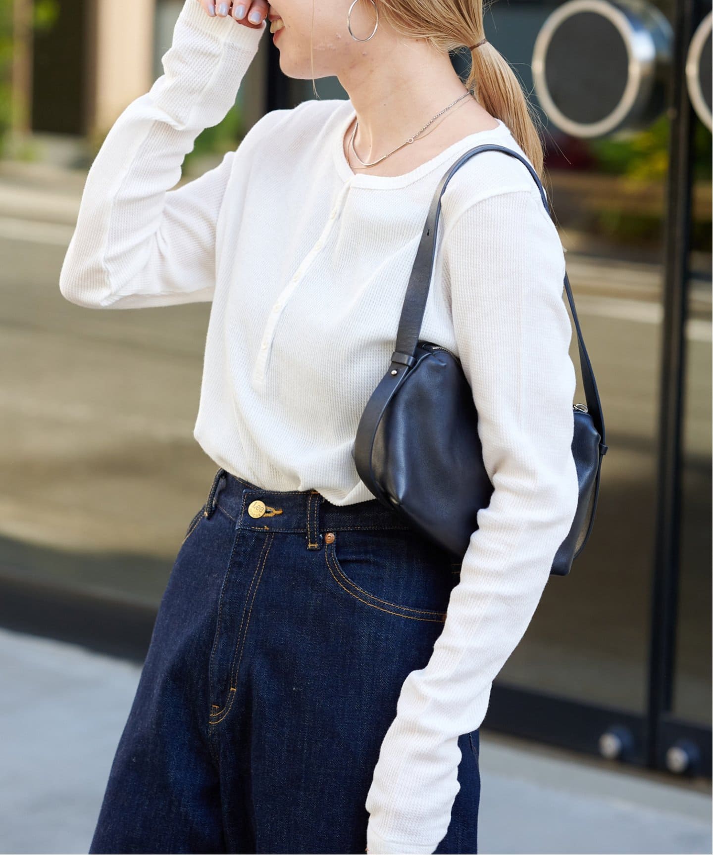 Billy Reid ミニワッフル クルーネック ロンT 送関込 ミニワッフルクルーTシャツ(S ホワイト): トップス｜Right-on